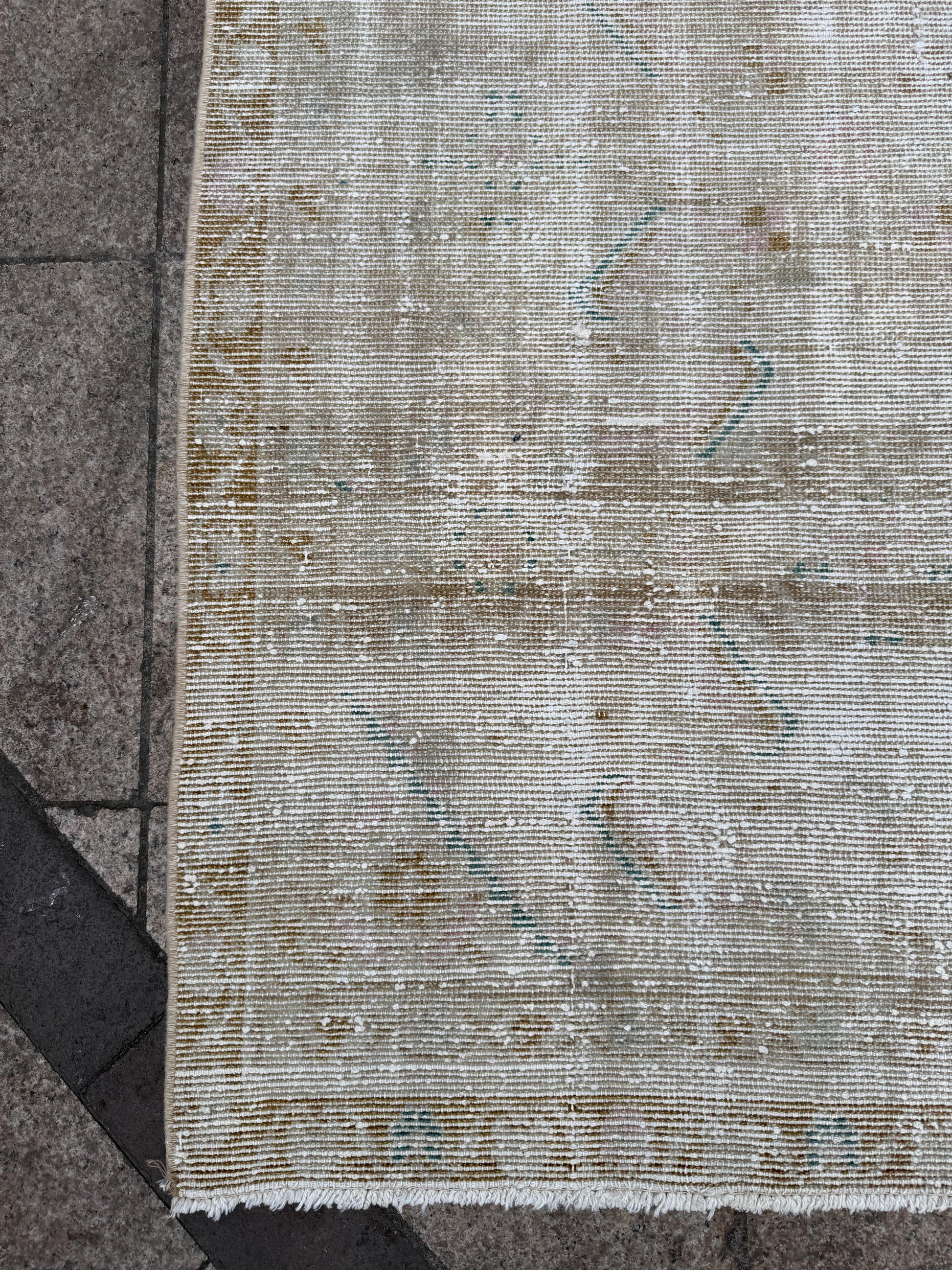 3'1"x10'9" feet Vintage Anatolian Wool Runner Rug,Floral Decoritive Beige Runner ,126