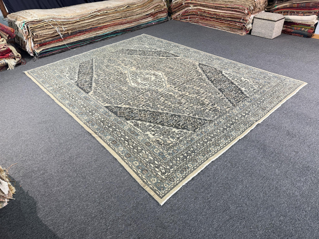 8'8"x11'5" feet Vintage Turkish Anatolian Rug,Beige Color Rug,111