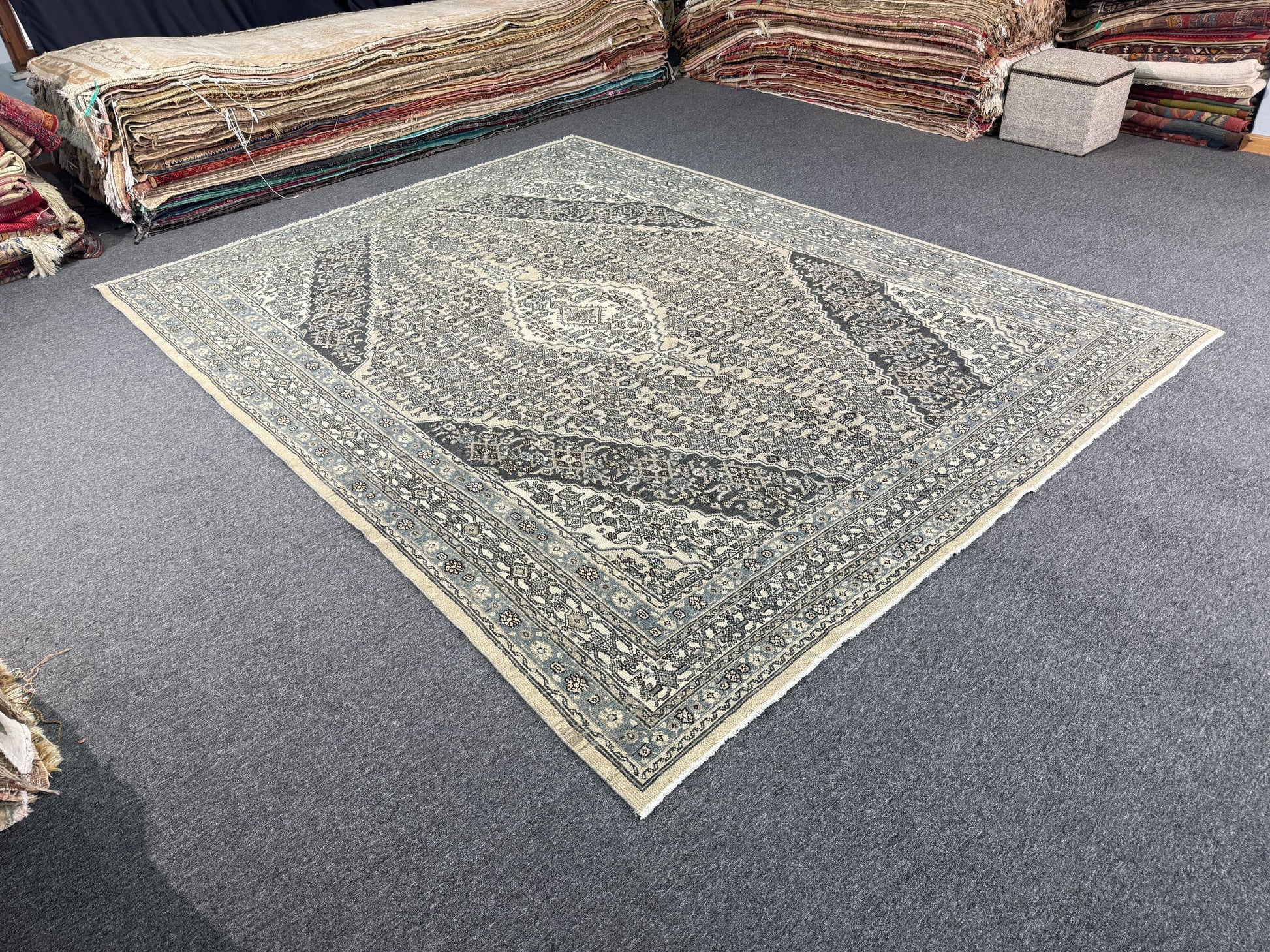 8'8"x11'5" feet Vintage Turkish Anatolian Rug,Beige Color Rug,111