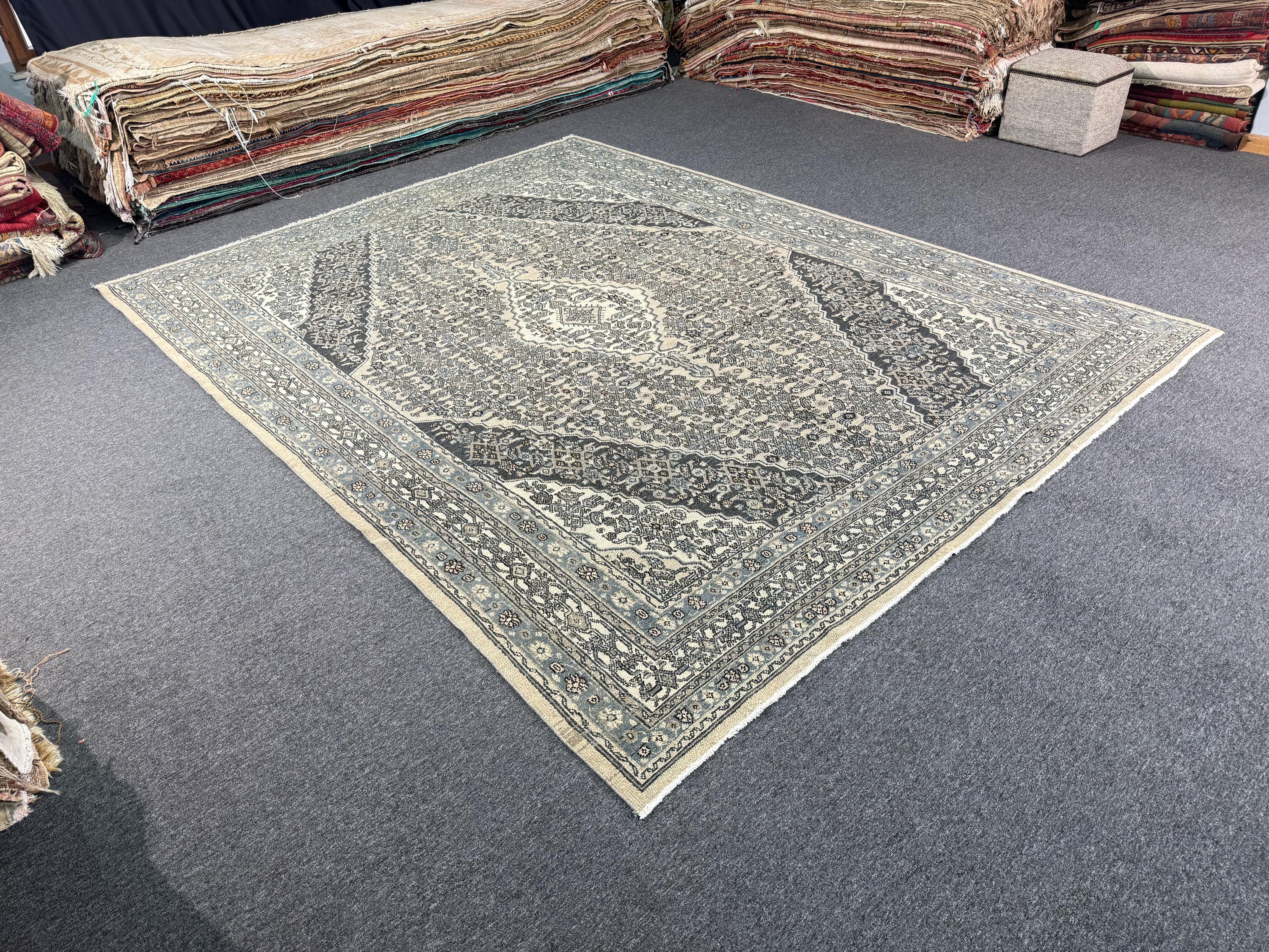 8'8"x11'5" feet Vintage Turkish Anatolian Rug,Beige Color Rug,111