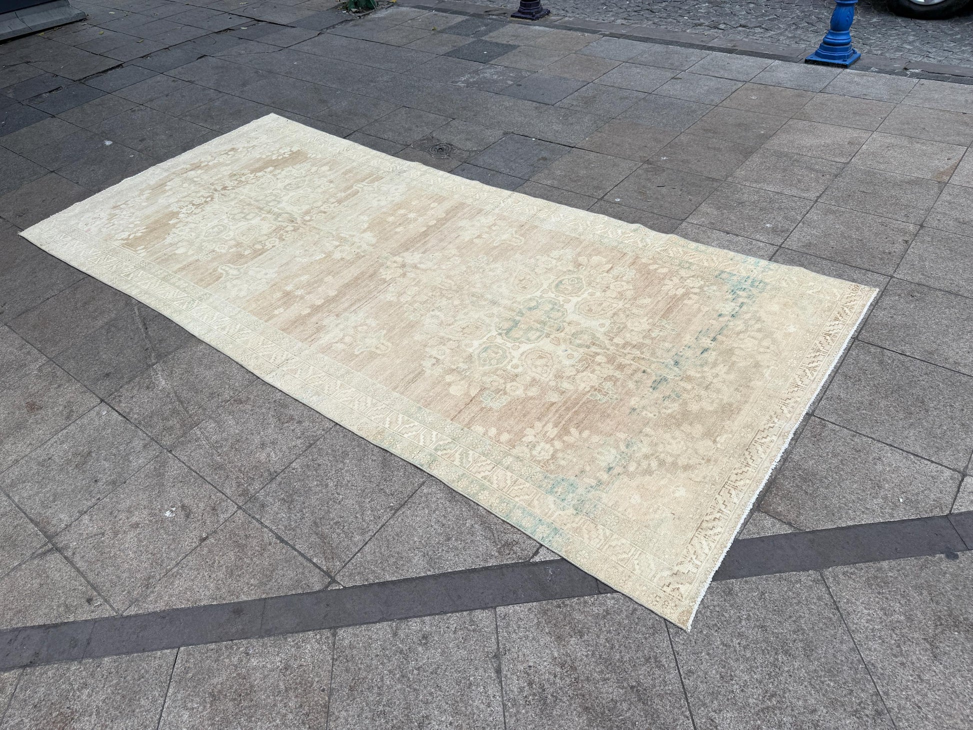 5'x11'6" feet Vintage Turkish Anatolian Rug,Blue Color Rug,018