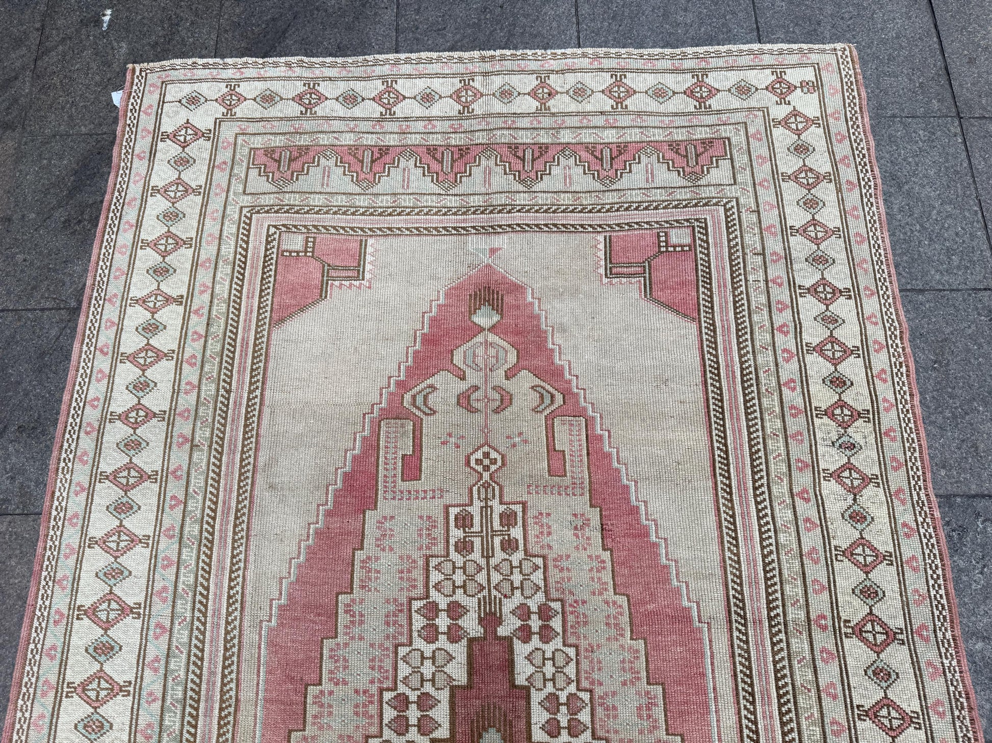 5'3"x10' feet Vintage Turkish Anatolian Rug,Brick Color Rug,757