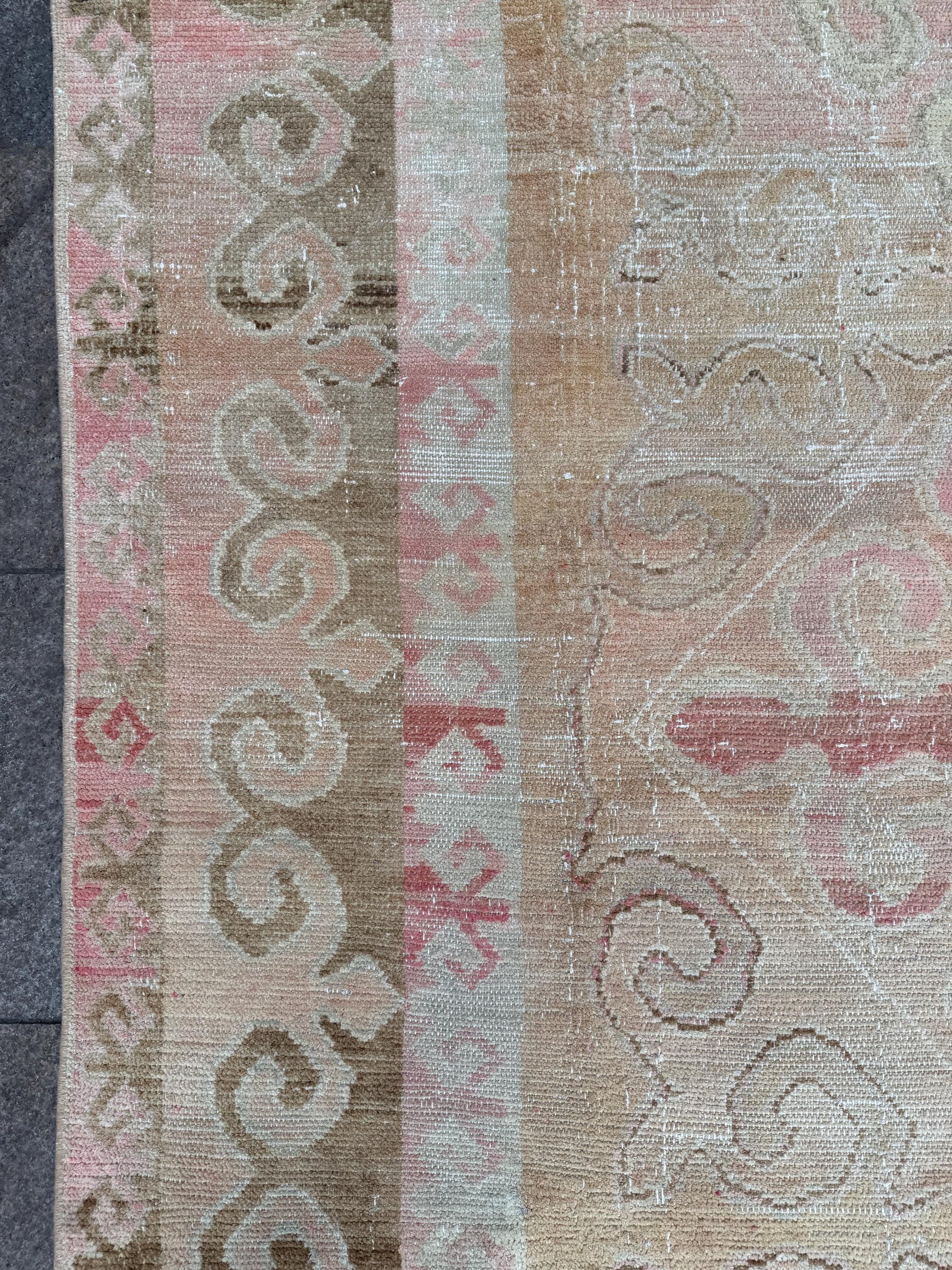 6'5"x10'3" feet Vintage Turkish Anatolian Rug,Orange Color Geometric Rug,92