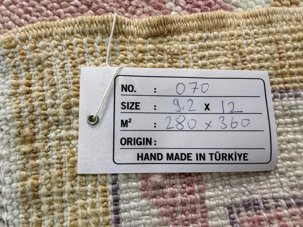 9'2"x12' feet Turkish Oushak Rug,Yellow Color Rug,070