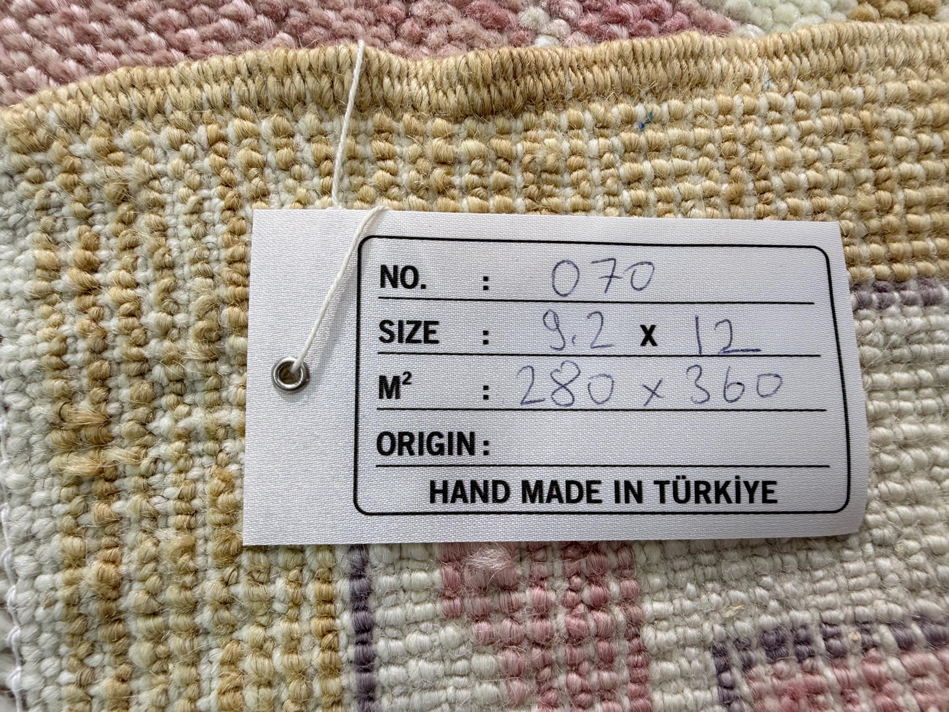 9'2"x12' feet Turkish Oushak Rug,Yellow Color Rug,070