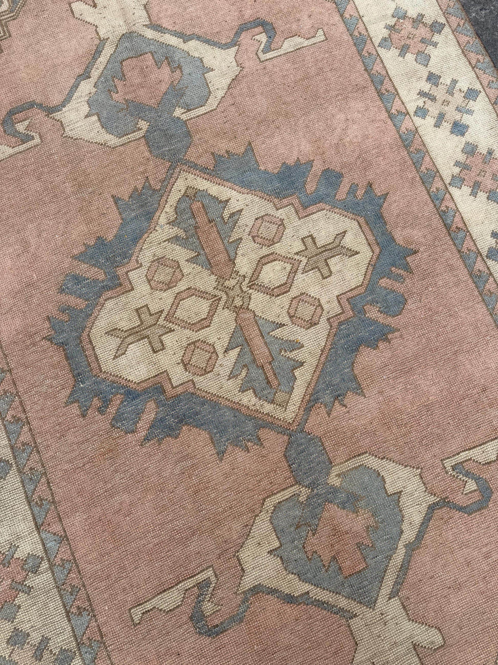 5'7"x9'3" feet Vintage Turkish Anatolian Rug,Pink Color Rug,585