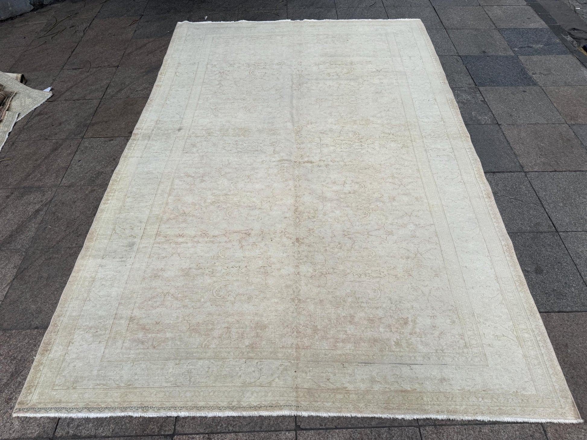 6'5"x9'8" feet Vintage Turkish Anatolian Rug,Beige Color Rug,423