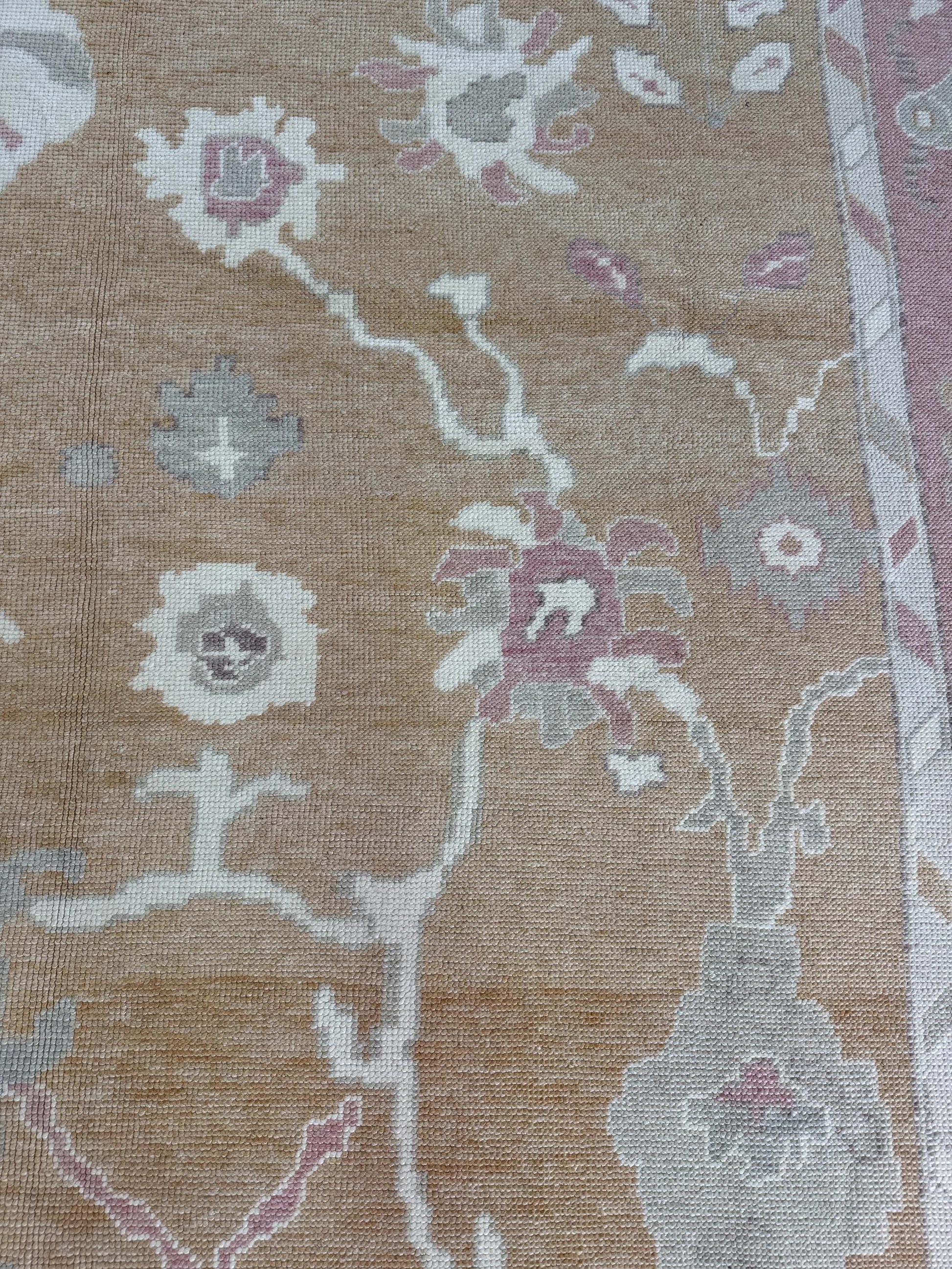 8'1"x9'9" feet Turkish Oushak Rug,Yellow Color Rug,072