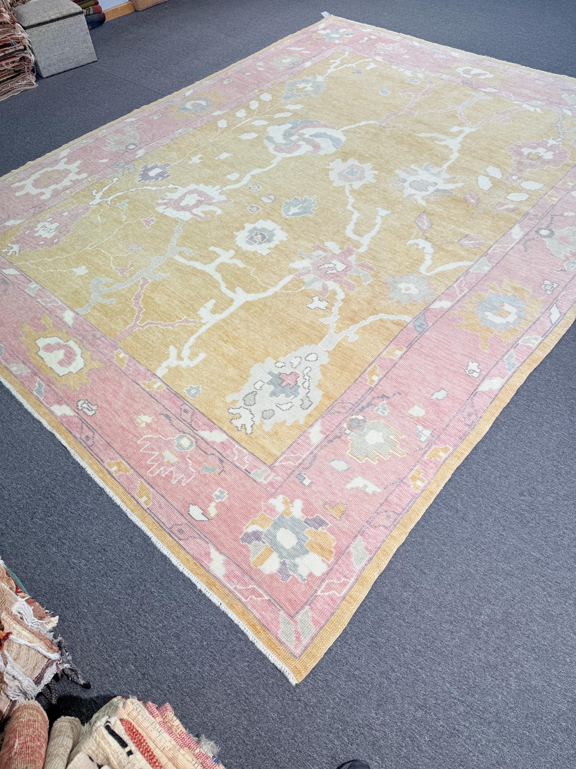 10'3"x13' feet Turkish Oushak Rug,Yellow Color Rug,066