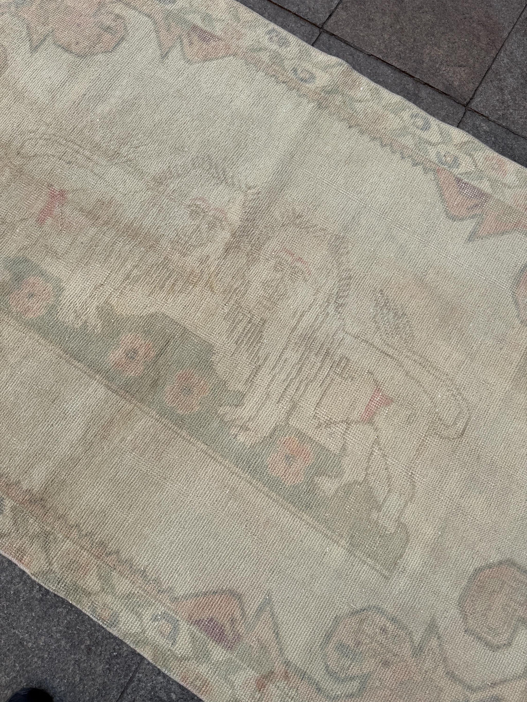 4'5"x7'6" feet Vintage Turkish Anatolian Rug,Beige Lion Rug,268