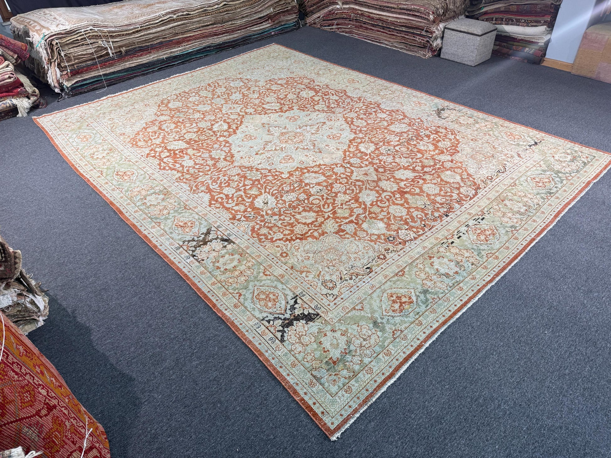 10'5"x14' feet Vintage Turkish Anatolian Rug,Brick Color Rug,118