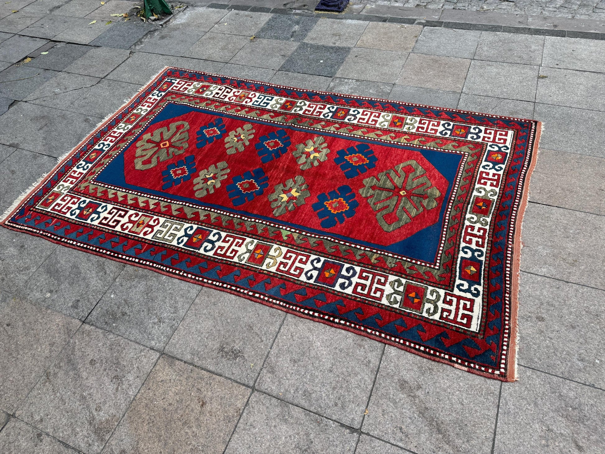 5'x7'11" feet Vintage Turkish Anatolian Rug,Red Color Rug,62
