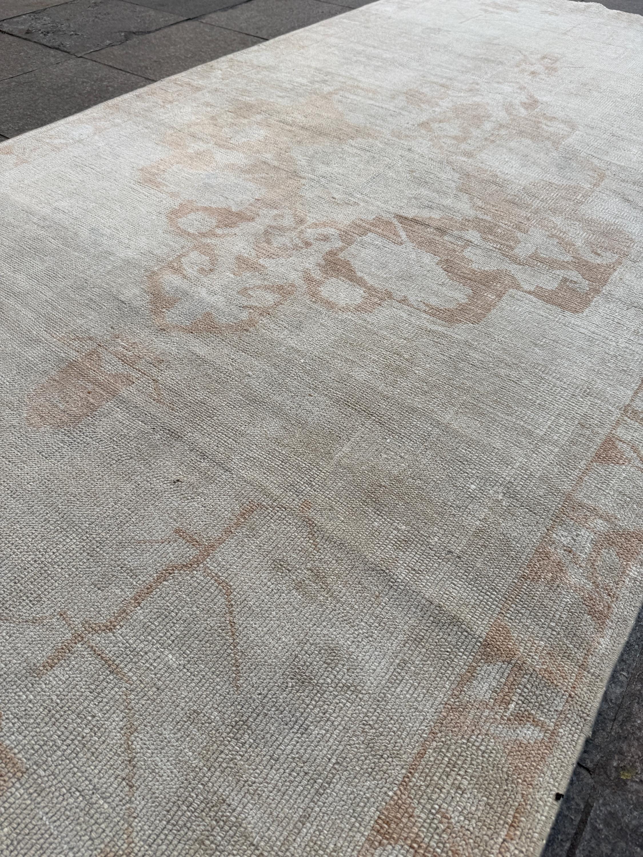 4'3"x8'8" Vintage Turkish Anatolian Rug,Beige Floral Rug, 922