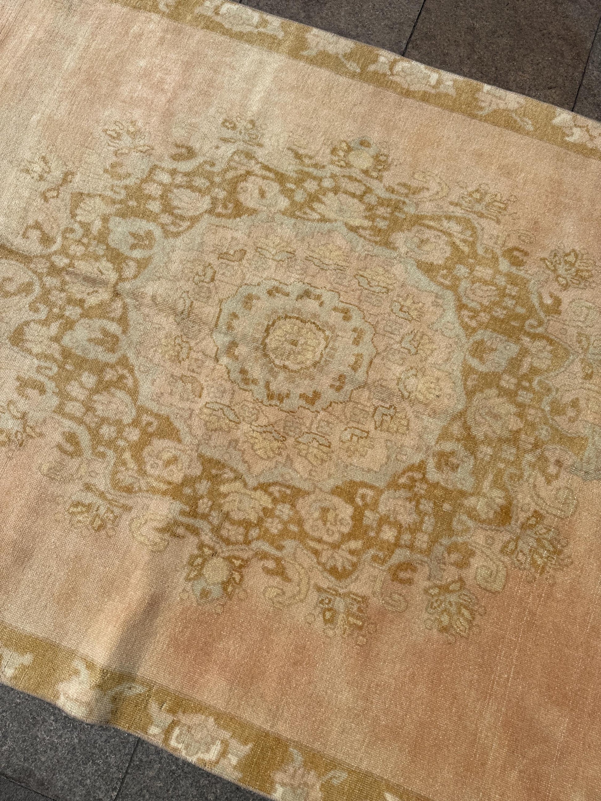 5'x10'5" feet Vintage Turkish Anatolian Rug,Brick Color Floral Rug,304