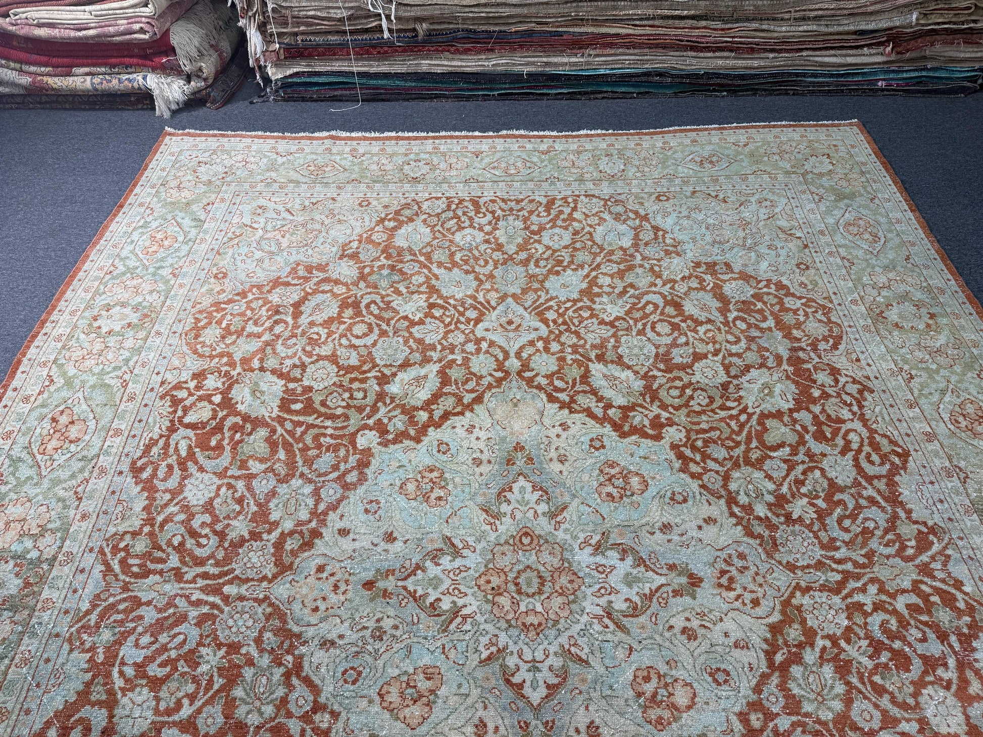 10'5"x14' feet Vintage Turkish Anatolian Rug,Brick Color Rug,118
