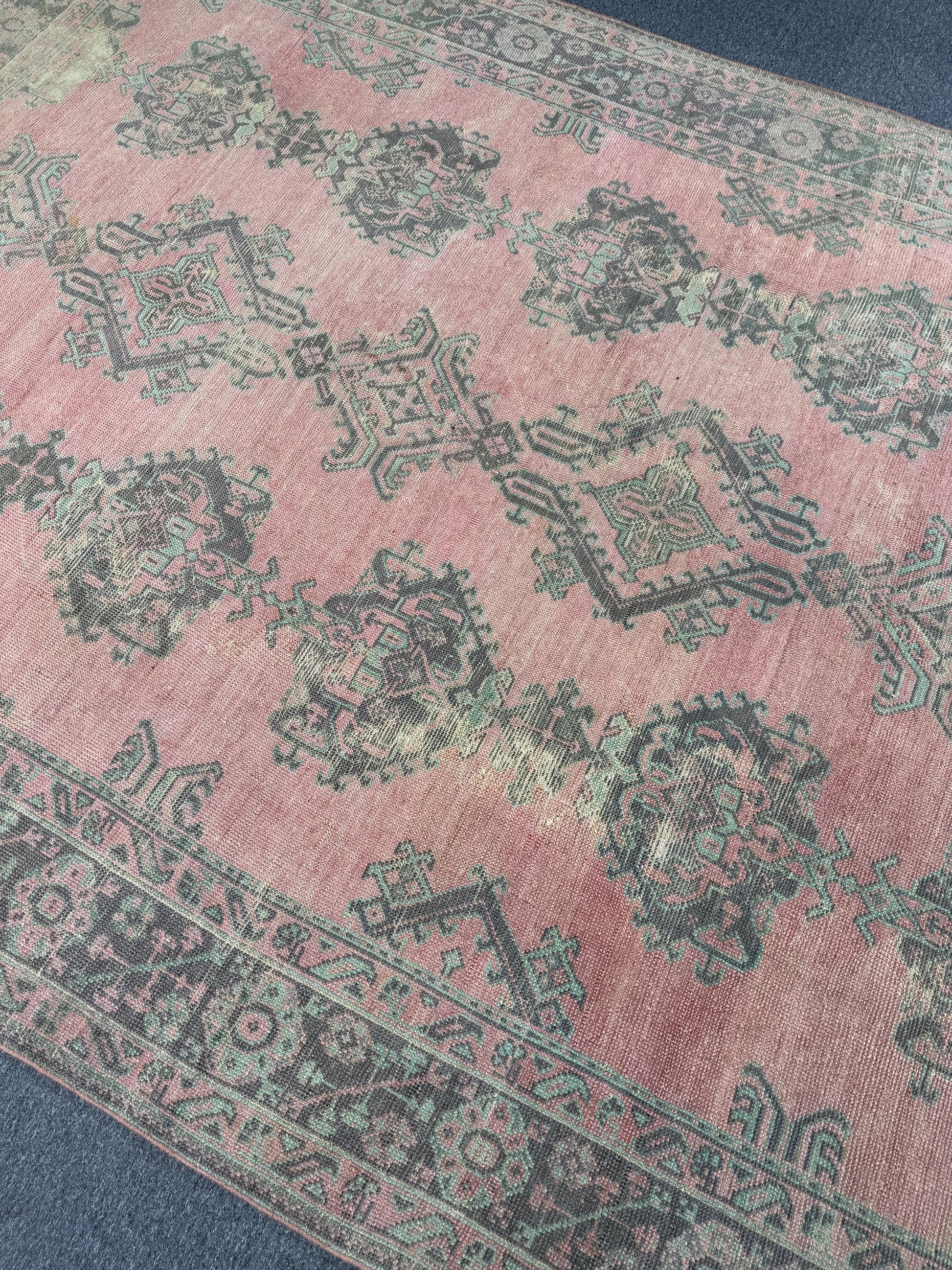 9x11'2 feet Vintage Turkish Anatolian Rug,Pink Color Rug,119