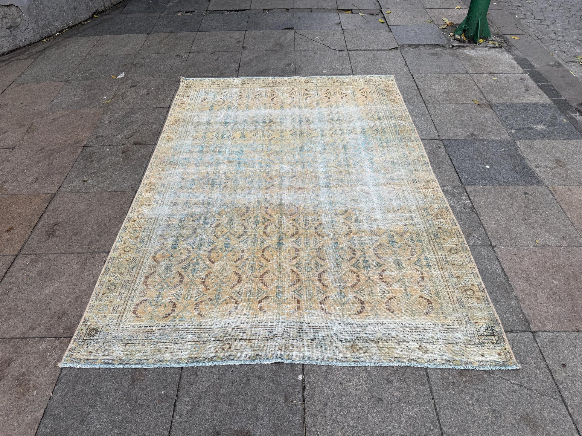 4'10"x6'10" feet  Vintage Turkish Anatolian Rug,Beige Color Rug,75