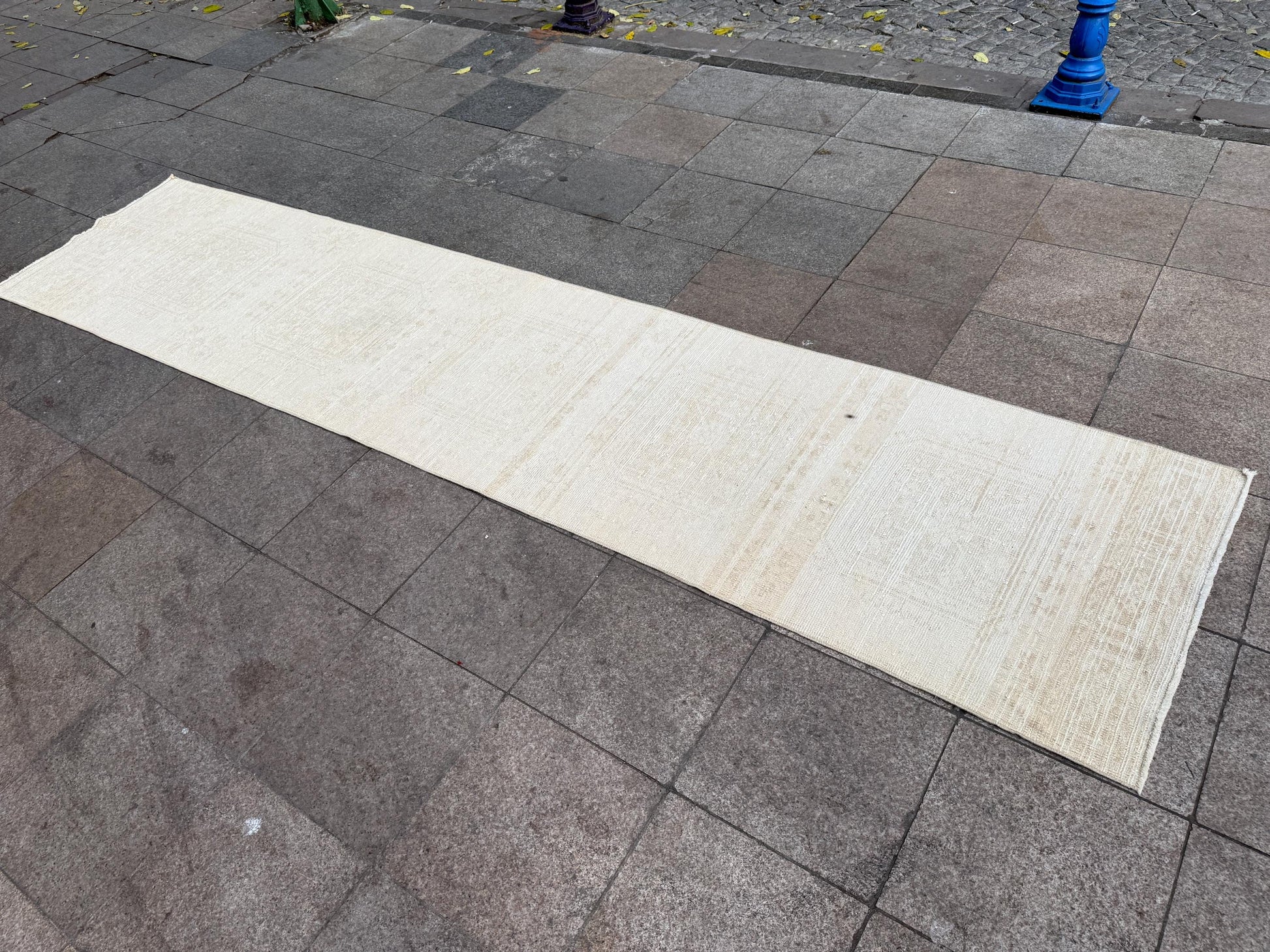 2'10"x12'7" feet Vintage Anatolian Wool Runner Rug,Floral Decoritive Beige Rug ,277