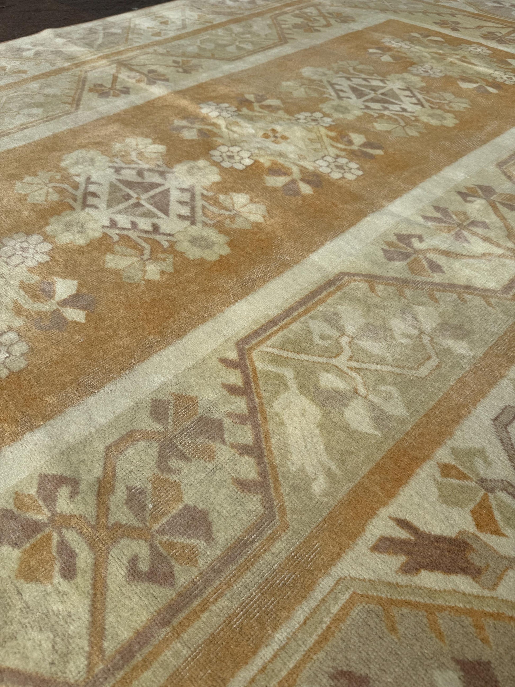 6'7"x9'7" feet Vintage Turkish Anatolian Rug,Orange Color Geometric Rug,363