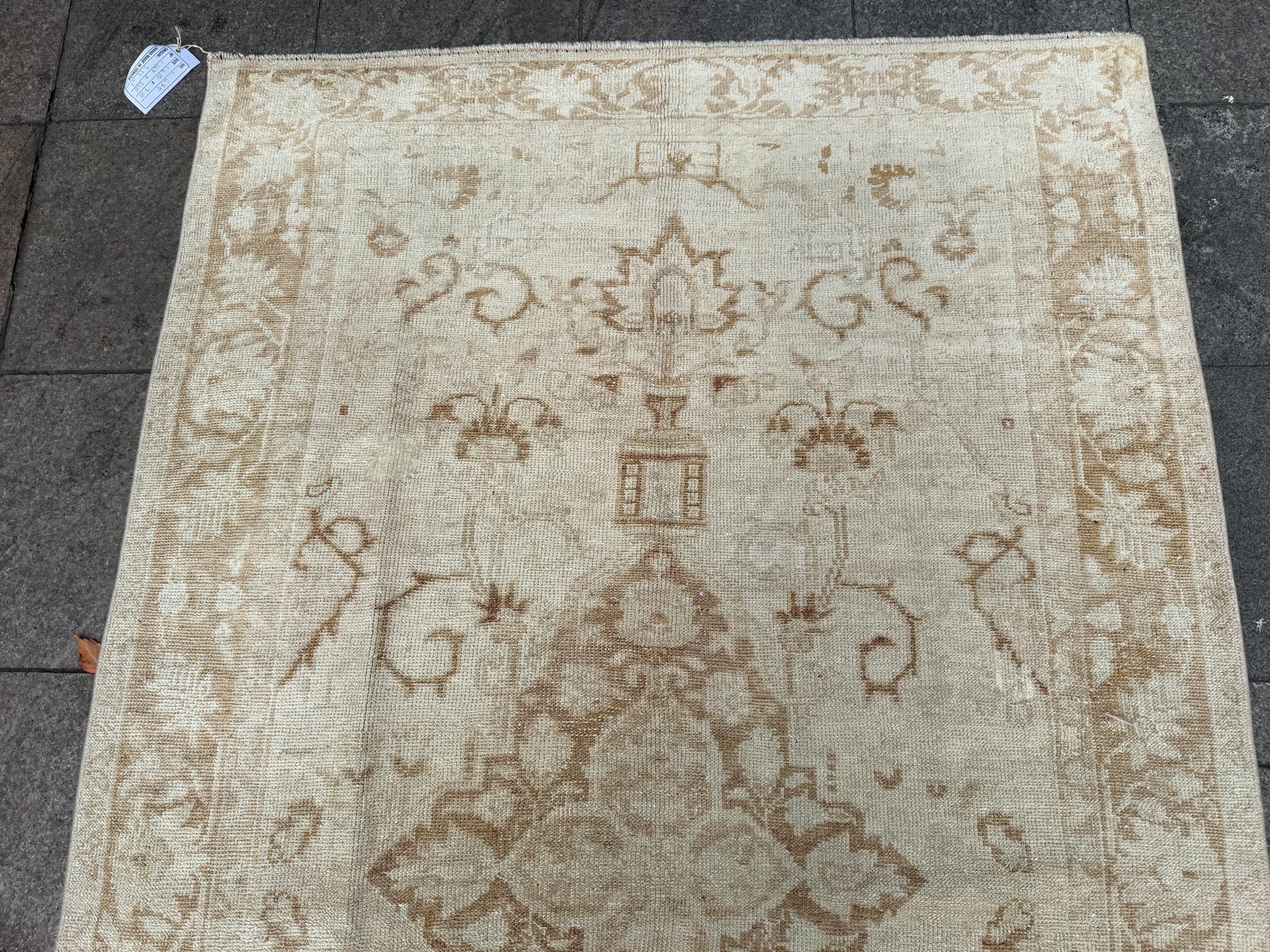 4'10"x7'10" feet Vintage Anatolian Wool Rug,Floral Decoritive Beige Rug ,275