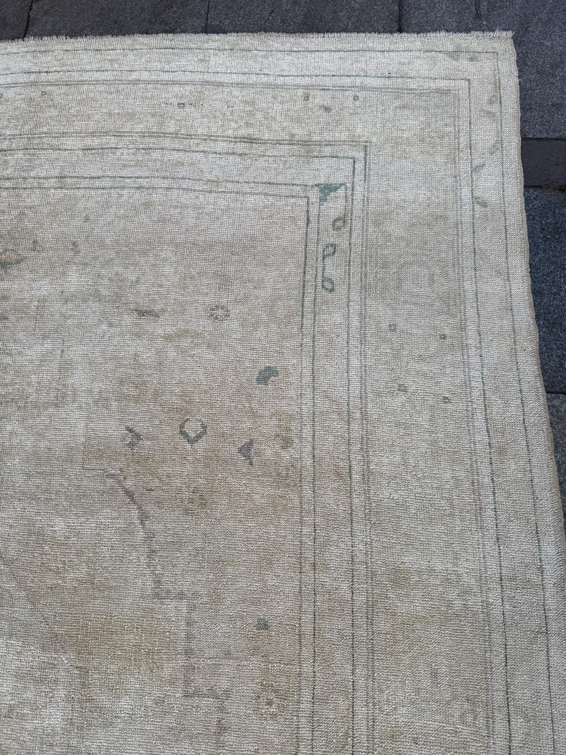 6'7"x11'2" feet Vintage Turkish Anatolian Rug,Beige Color Floral Rug,361