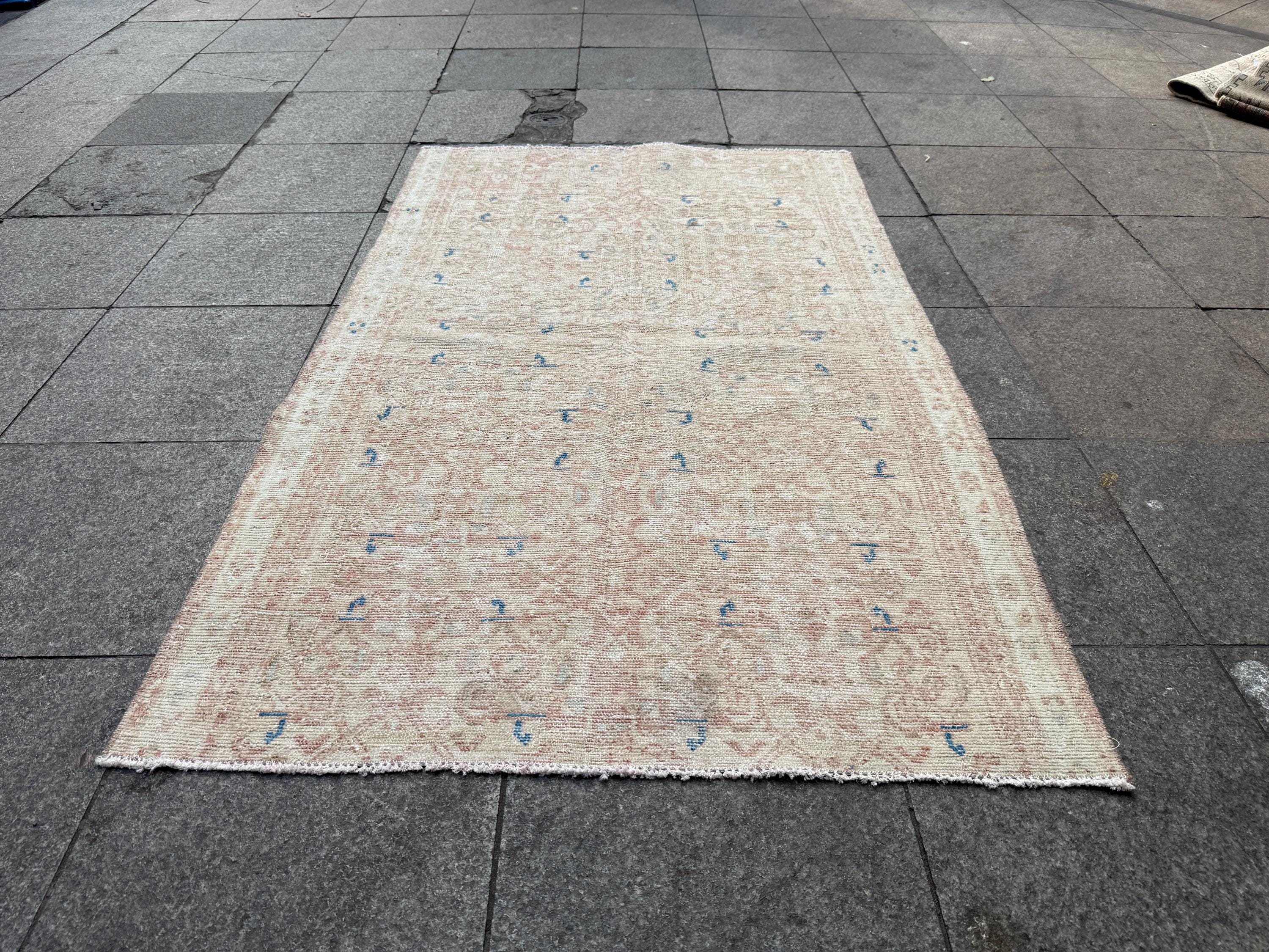 3'6"x5'8" feet  Vintage Turkish Anatolian Rug,Beige Color Rug,590