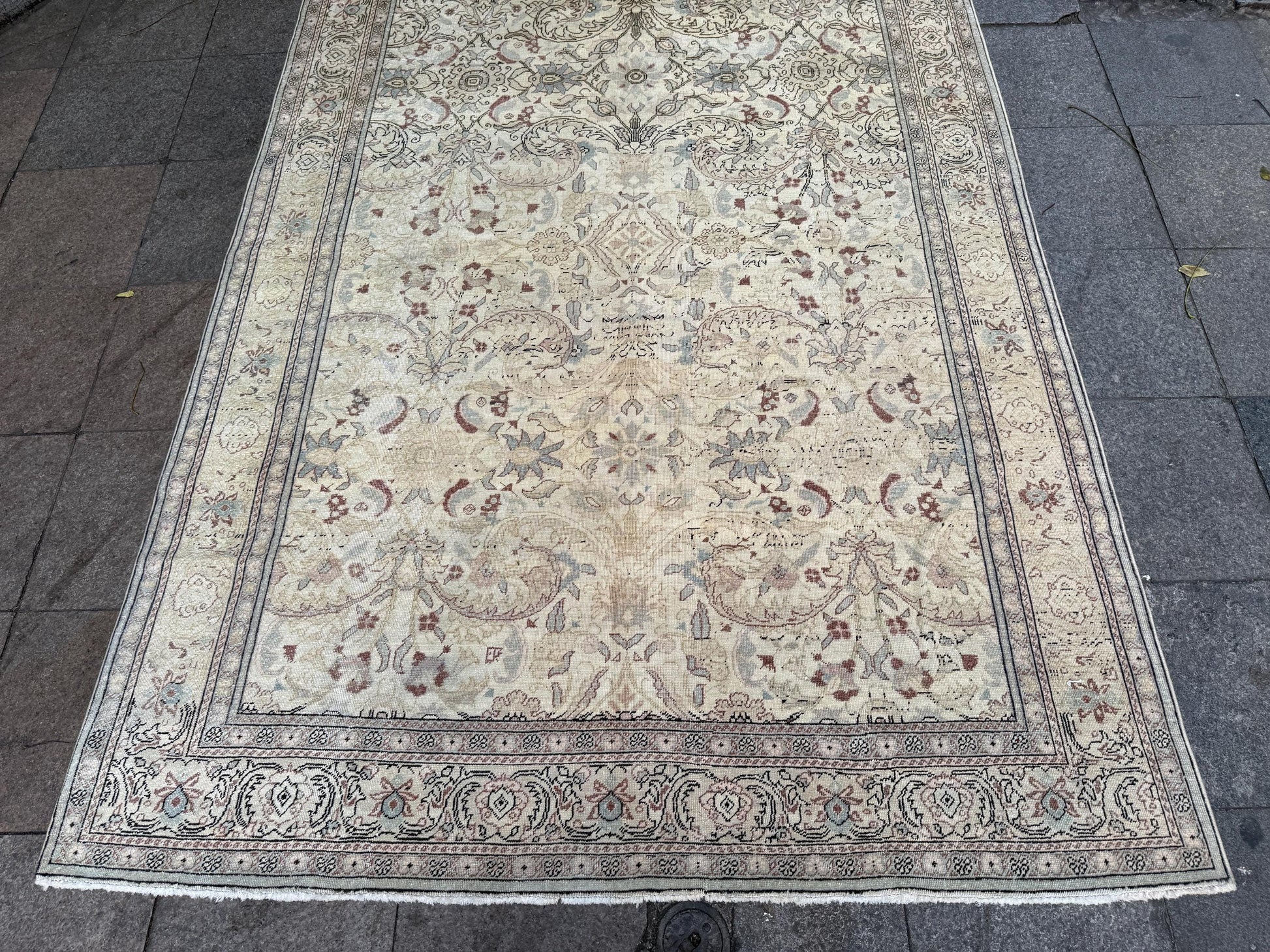 6'4"x9'5" feet Vintage Turkish Anatolian Rug,Beige Color Rug,480
