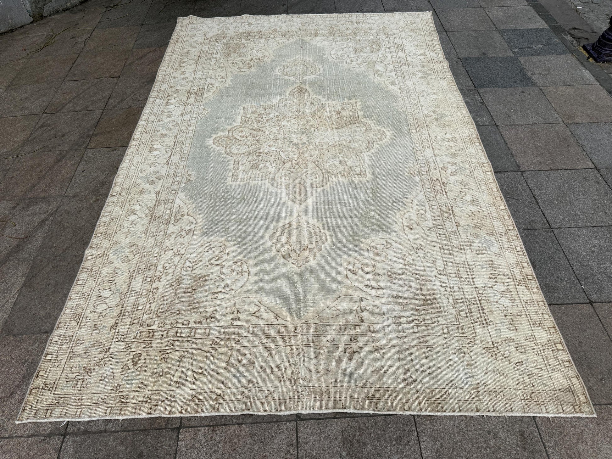 6'8"x10'5" feet Vintage Turkish Anatolian Rug,Blue Color Rug,428