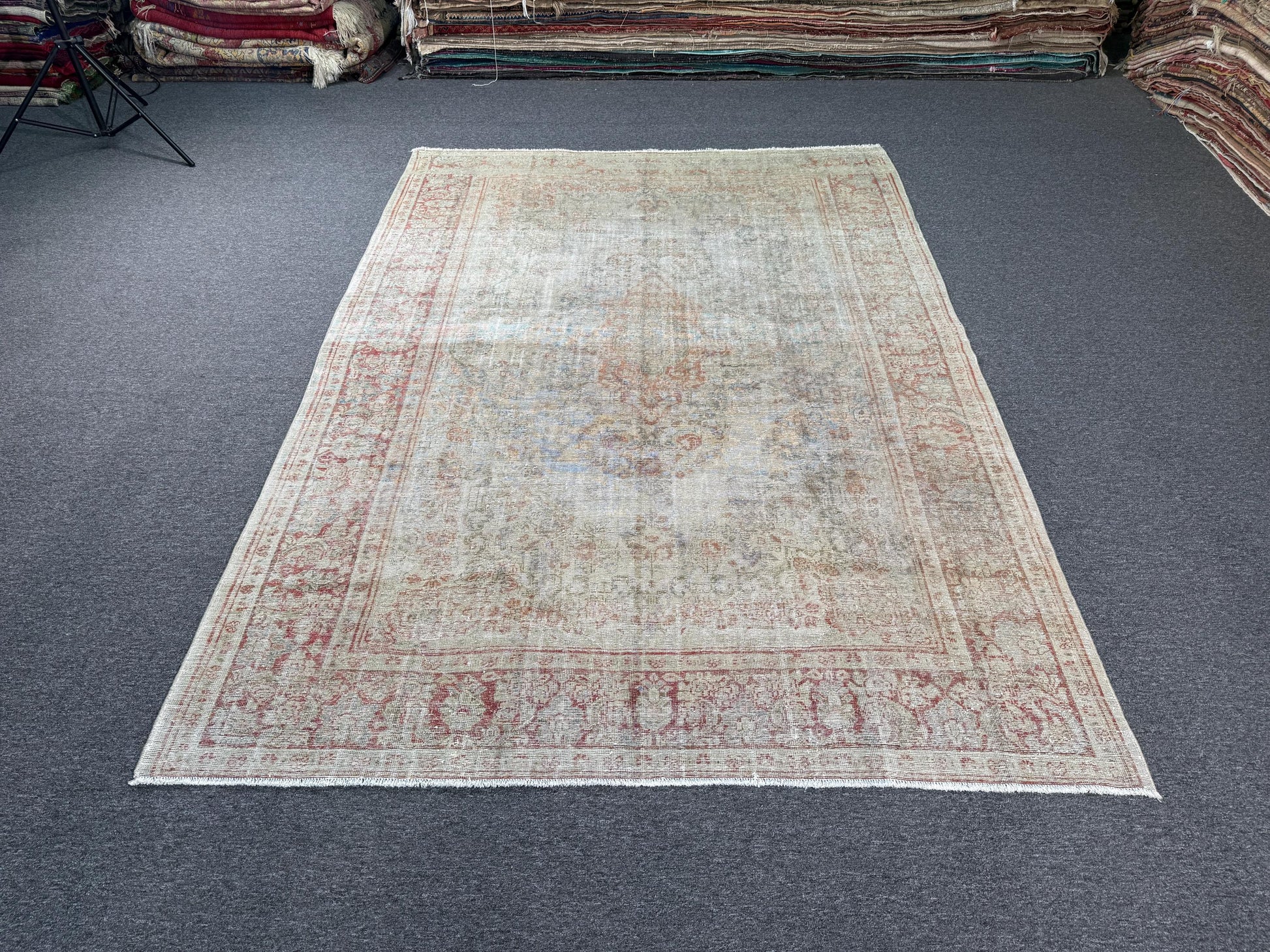 6'9"x10'9" feet Vintage Turkish Anatolian Rug,Beige Color Rug,24
