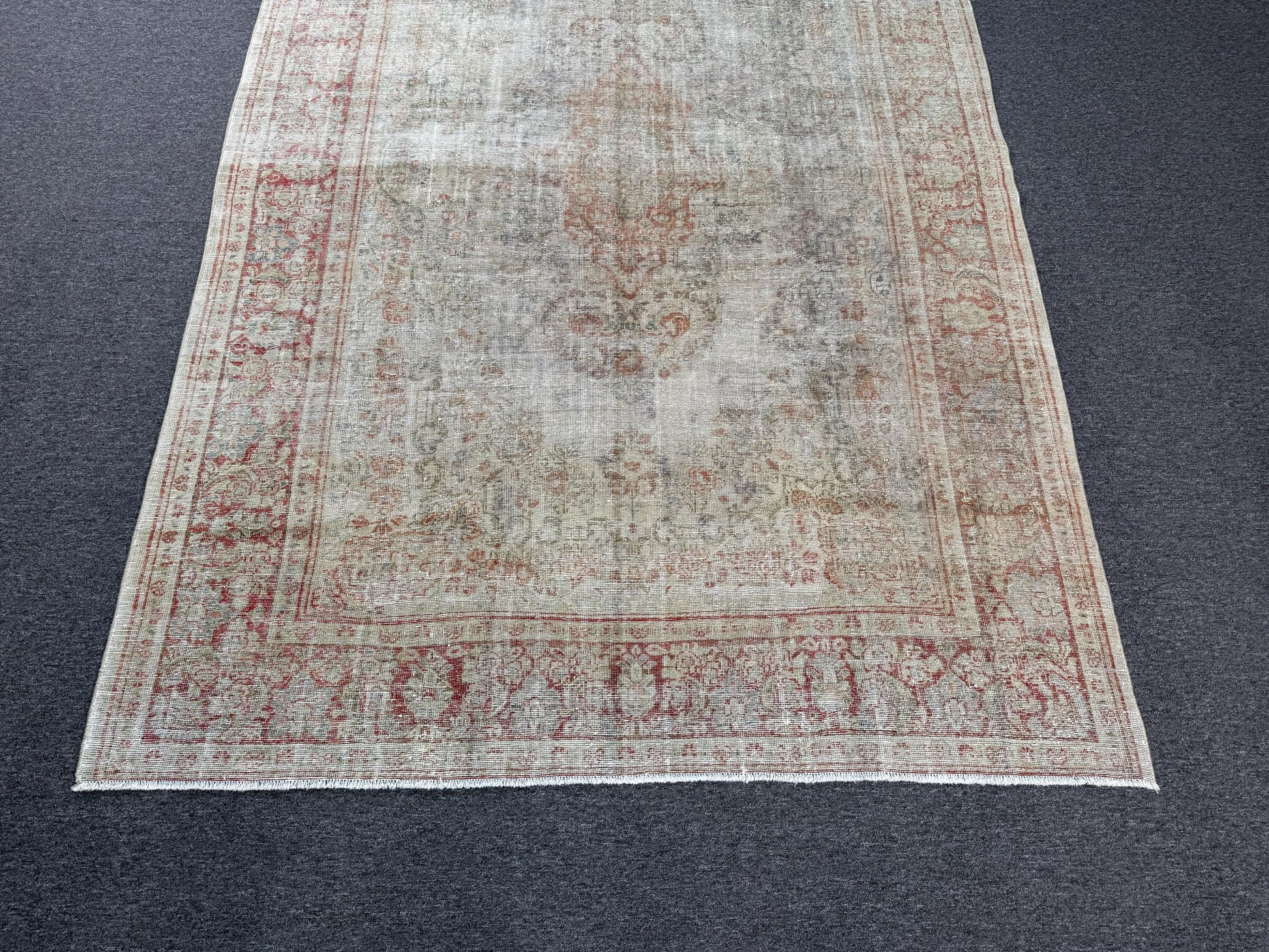 6'9"x10'9" feet Vintage Turkish Anatolian Rug,Beige Color Rug,24