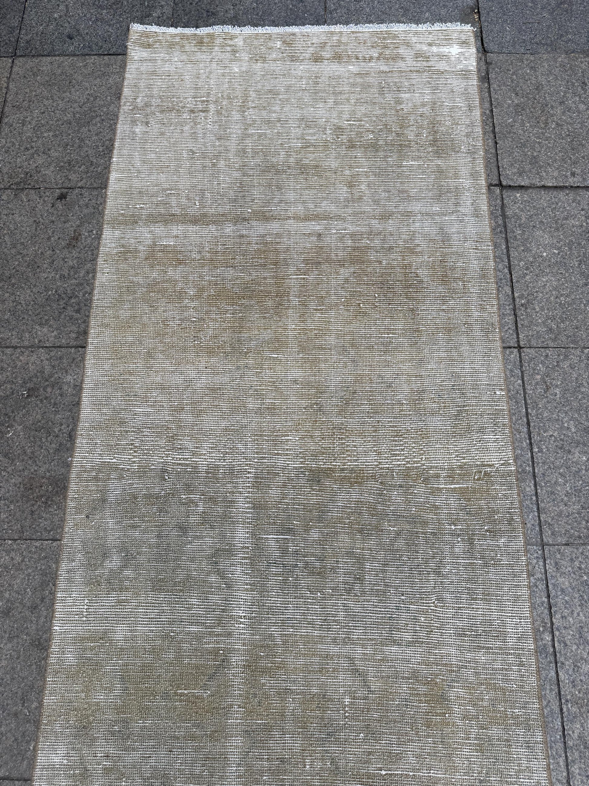 3'x16'5" feet Vintage Anatolian Wool Runner Rug,Beige Color Rug ,136