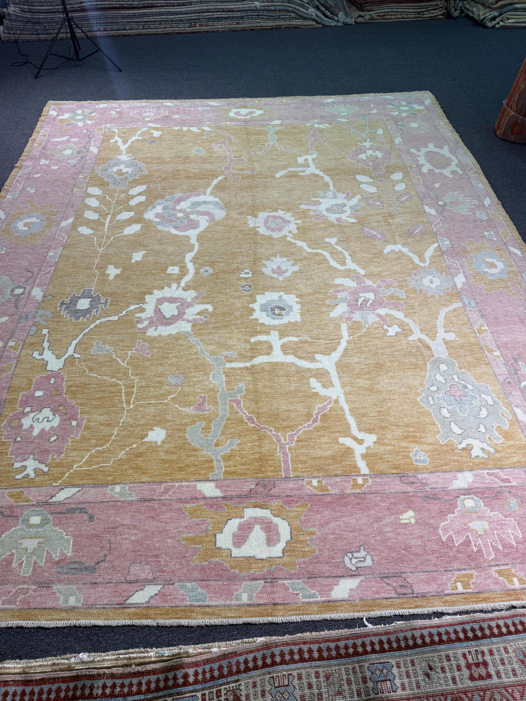 12'2"x15' feet Turkish Oushak Rug,Yellow Color Rug,071