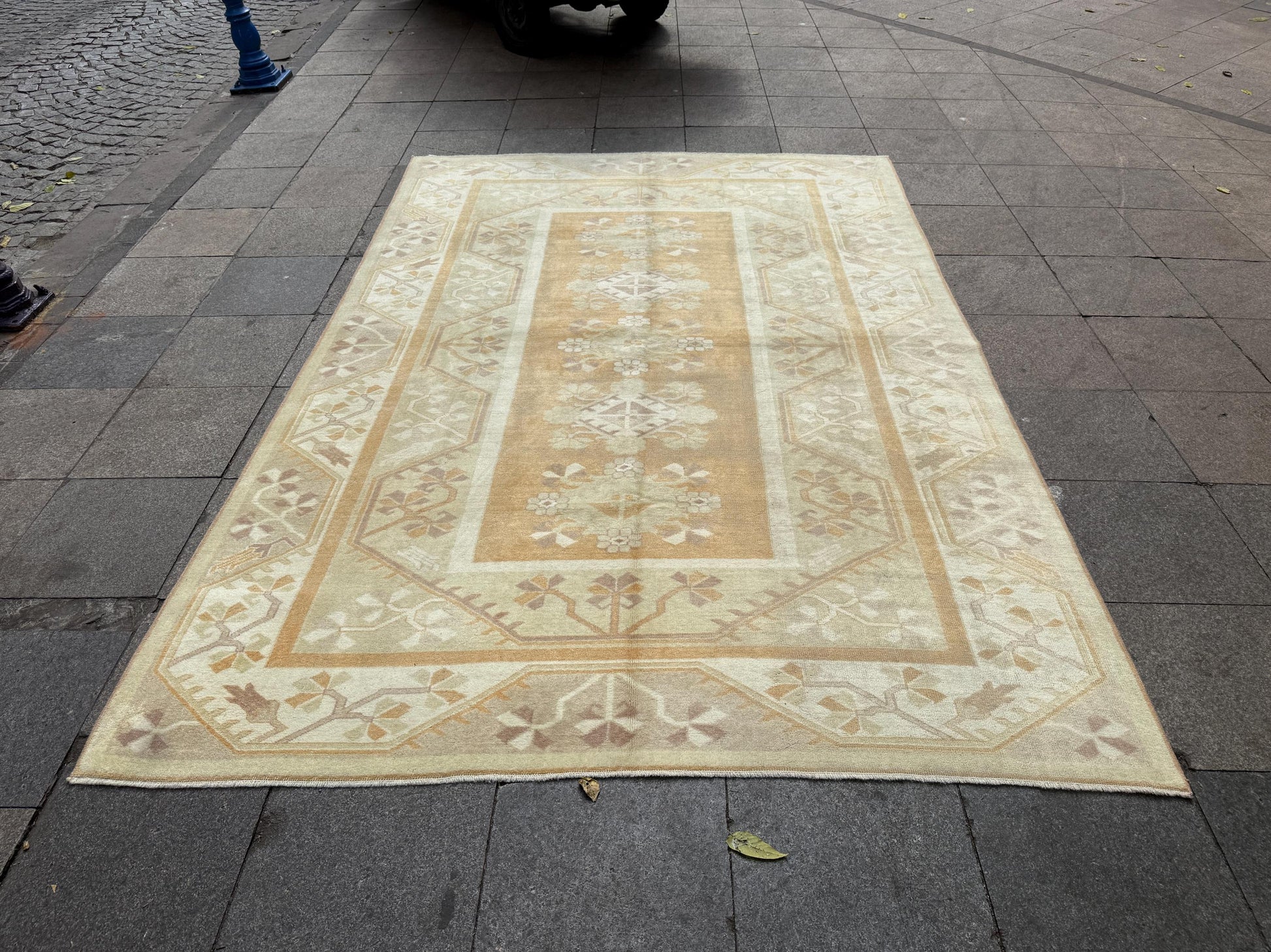6'7"x9'7" feet Vintage Turkish Anatolian Rug,Orange Color Geometric Rug,363