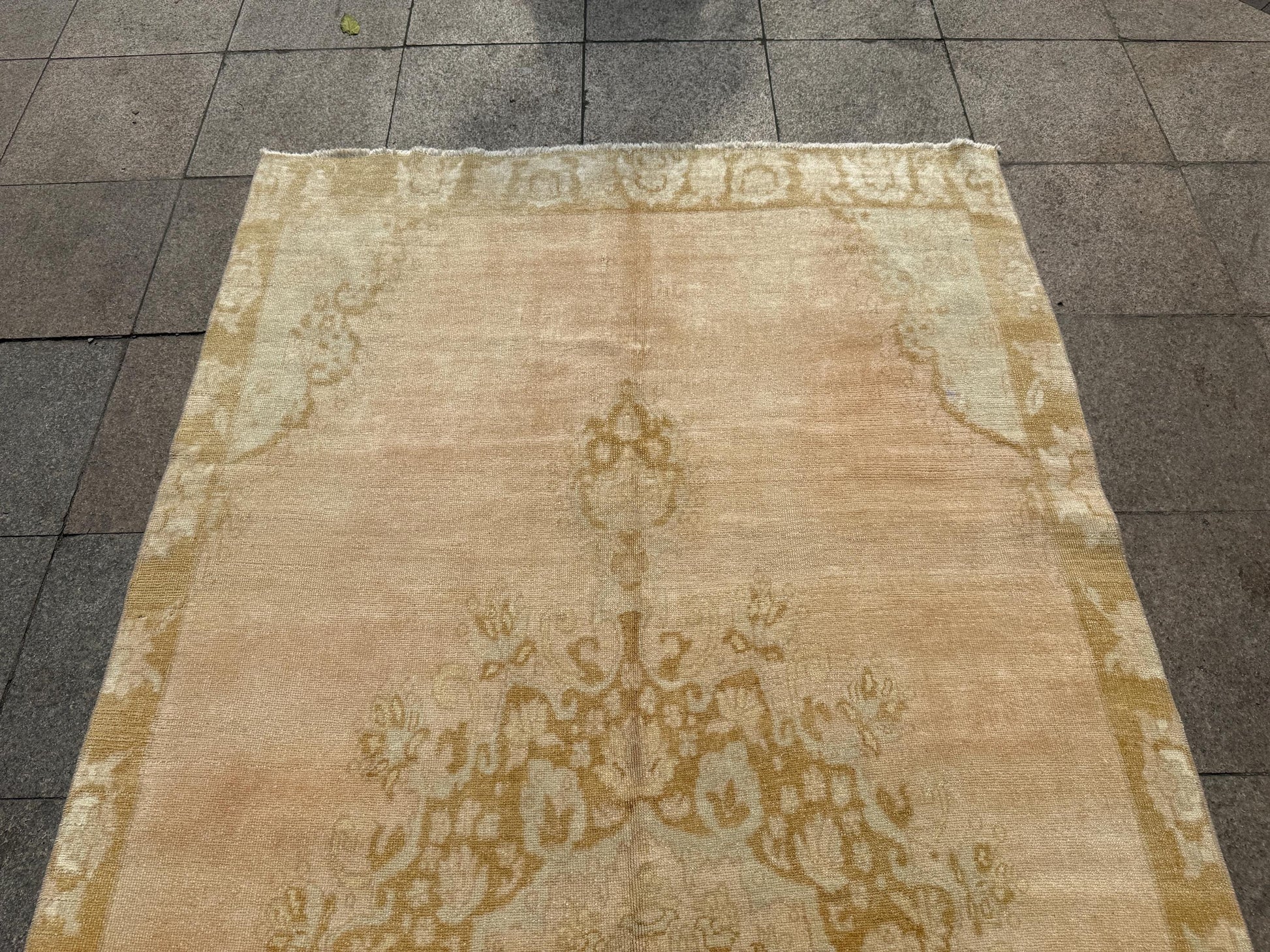 5'x10'5" feet Vintage Turkish Anatolian Rug,Brick Color Floral Rug,304