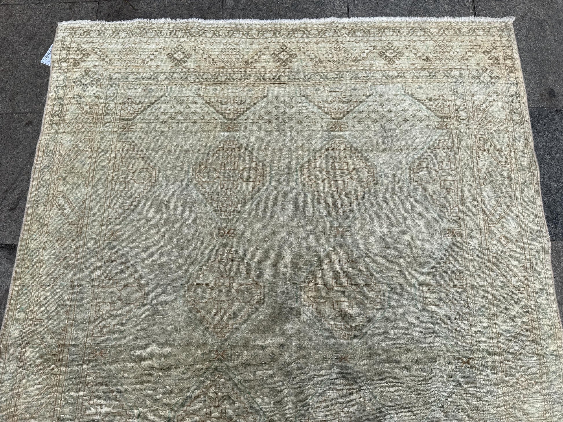4'8"x7'1" feet Vintage Turkish Anatolian Rug,Brick Color Geometric Rug,274