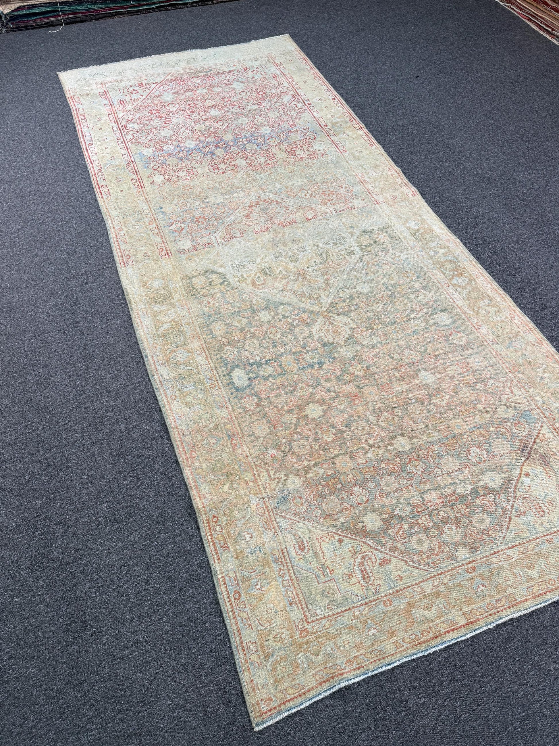 5'2"x12'3" feet Vintage Turkish Anatolian Rug,Blue Color Rug,013