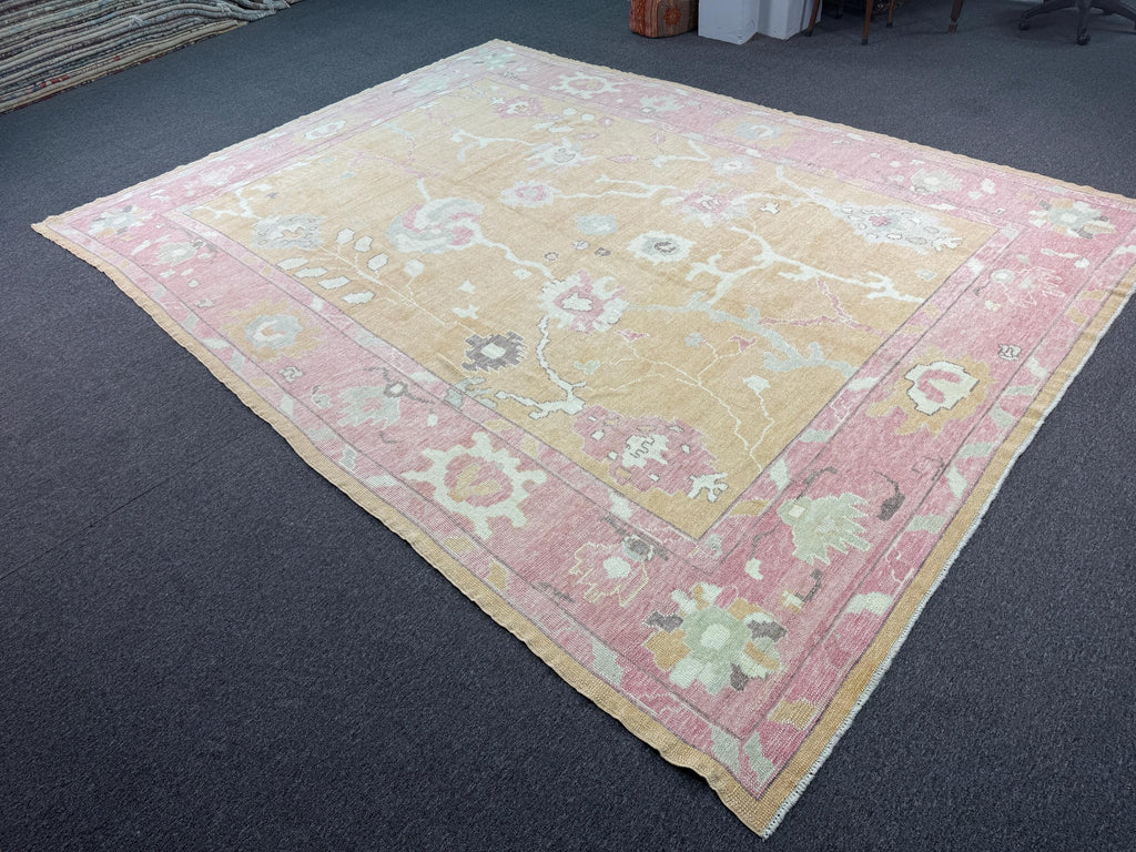 10'x13'6 feet Turkish Oushak Rug,Yellow Color Rug,076