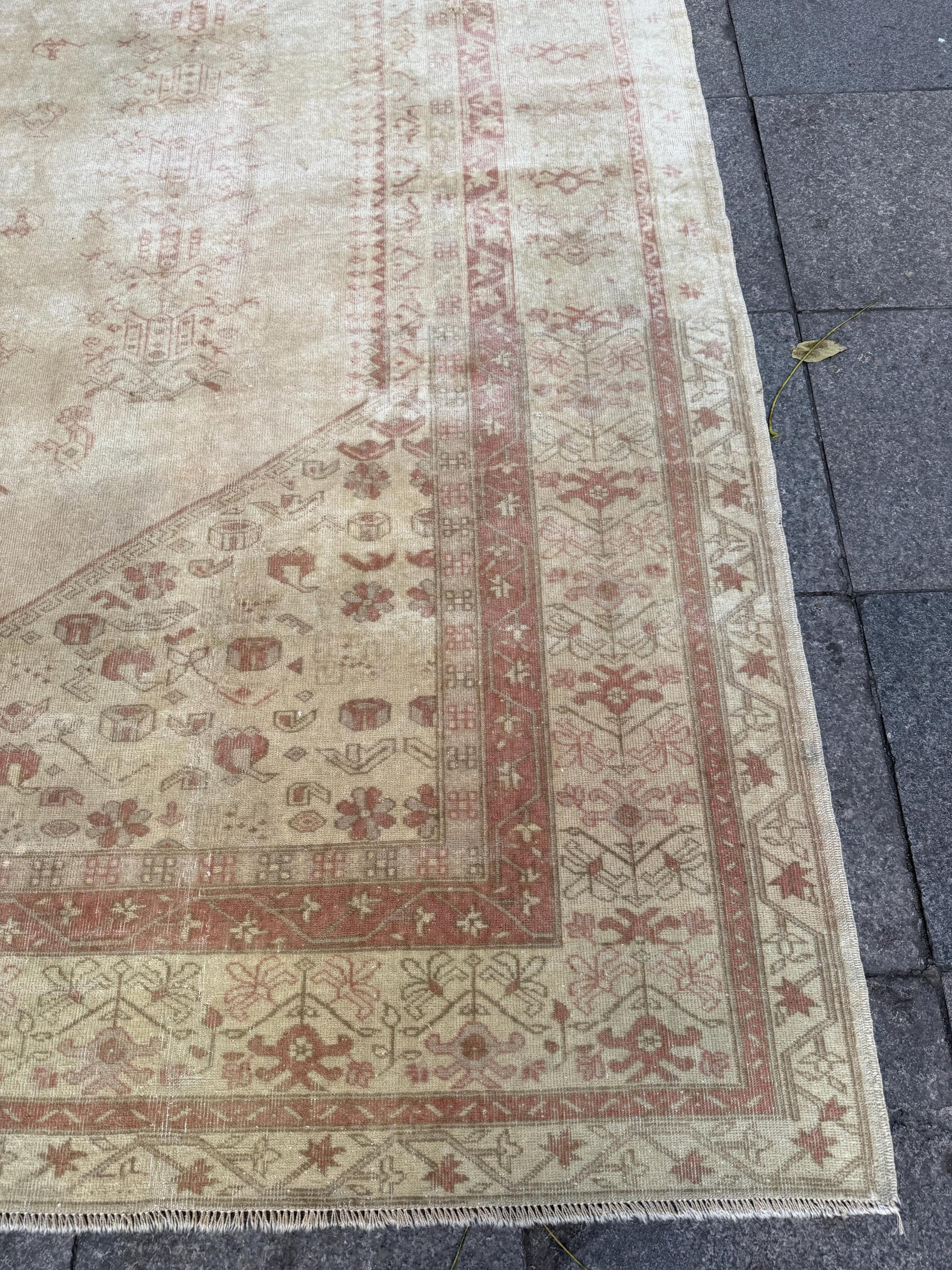 6'6"x9'4" feet Vintage Turkish Anatolian Rug,Beige Color Rug,591