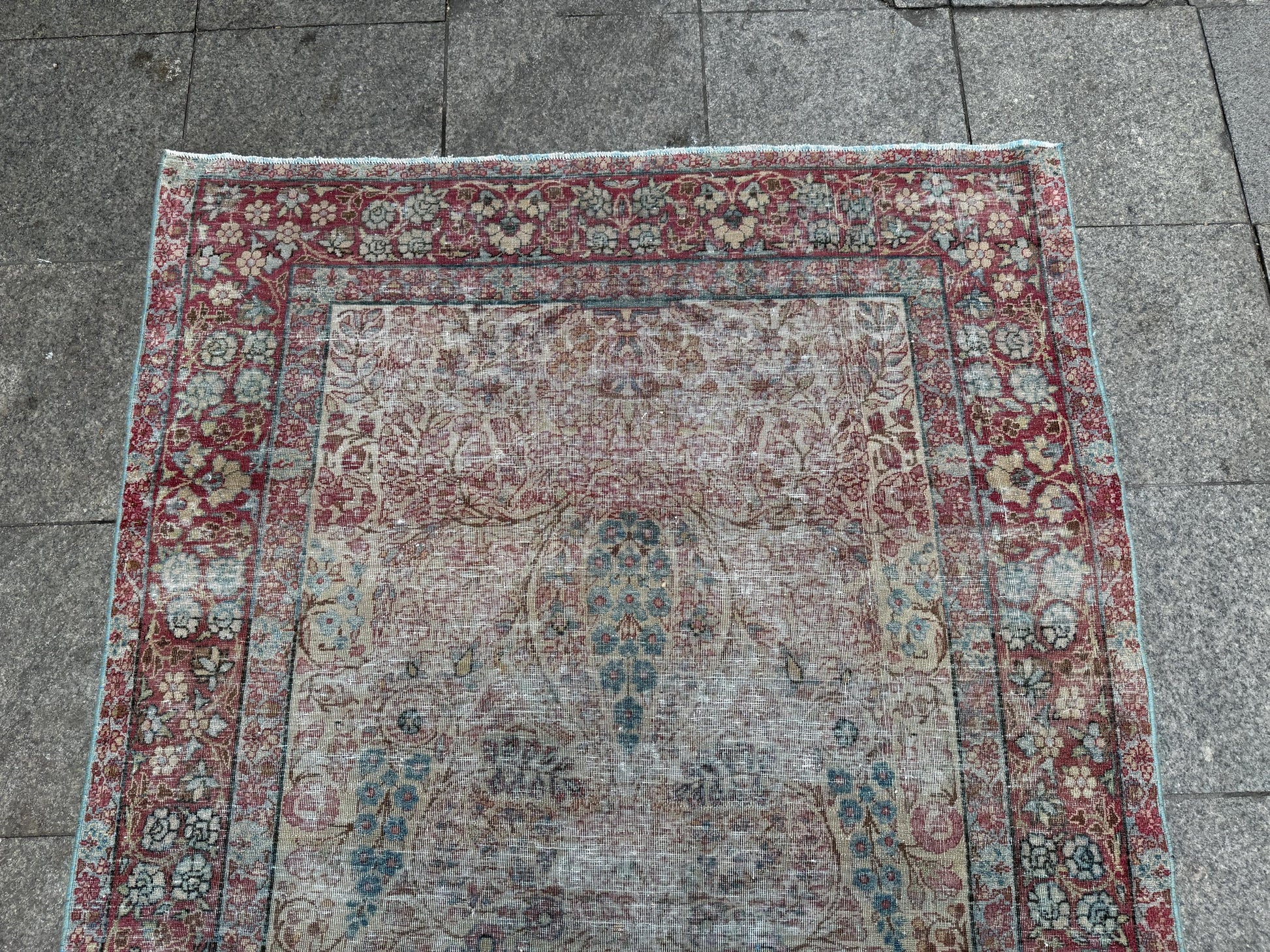 4'7"x7'2" feet Vintage Turkish Anatolian Rug,Beige Color Rug,014