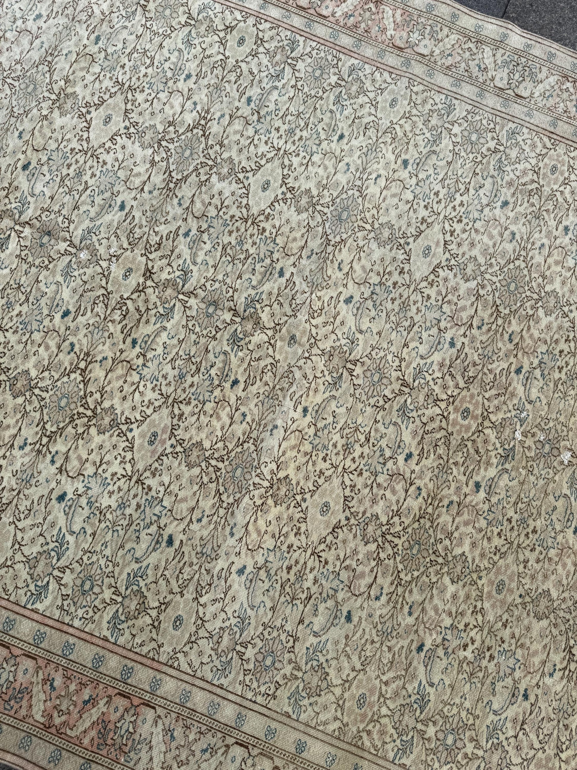 6'5"x9'4" feet Vintage Turkish Anatolian Rug,Beige Color Rug,430