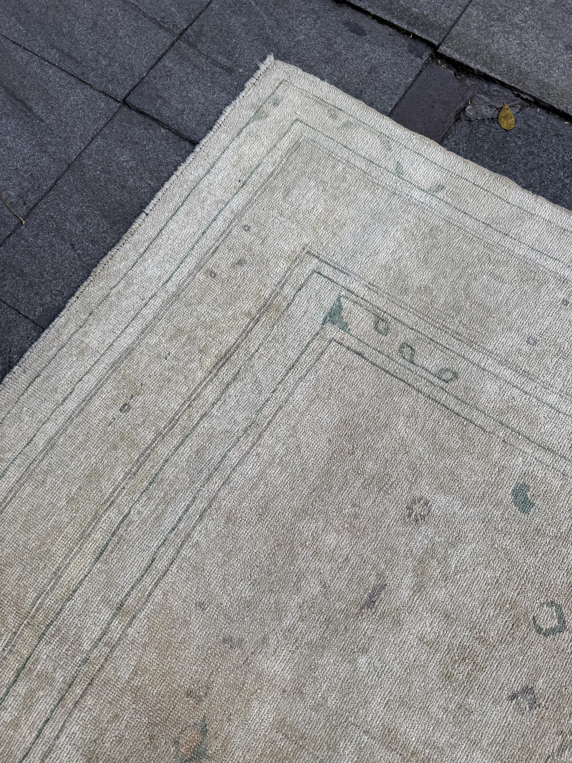 6'7"x11'2" feet Vintage Turkish Anatolian Rug,Beige Color Floral Rug,361