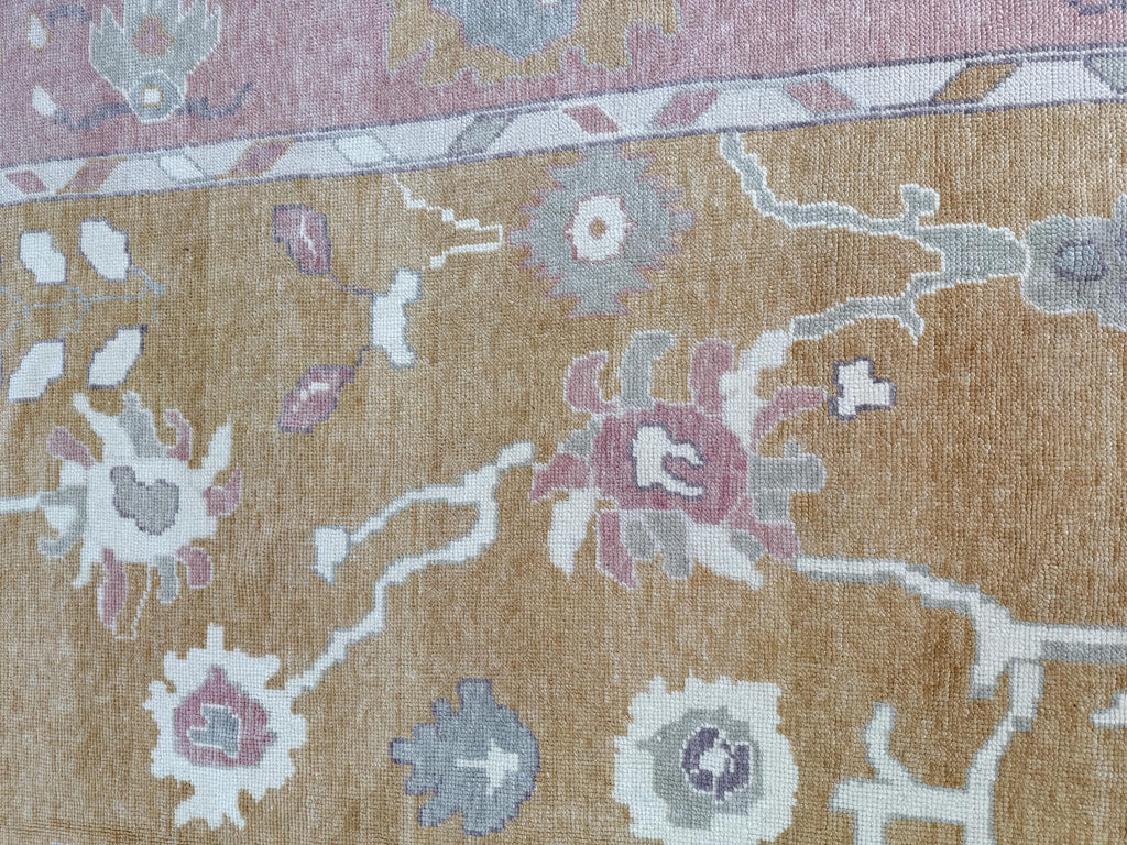 9'2"x12' feet Turkish Oushak Rug,Yellow Color Rug,070