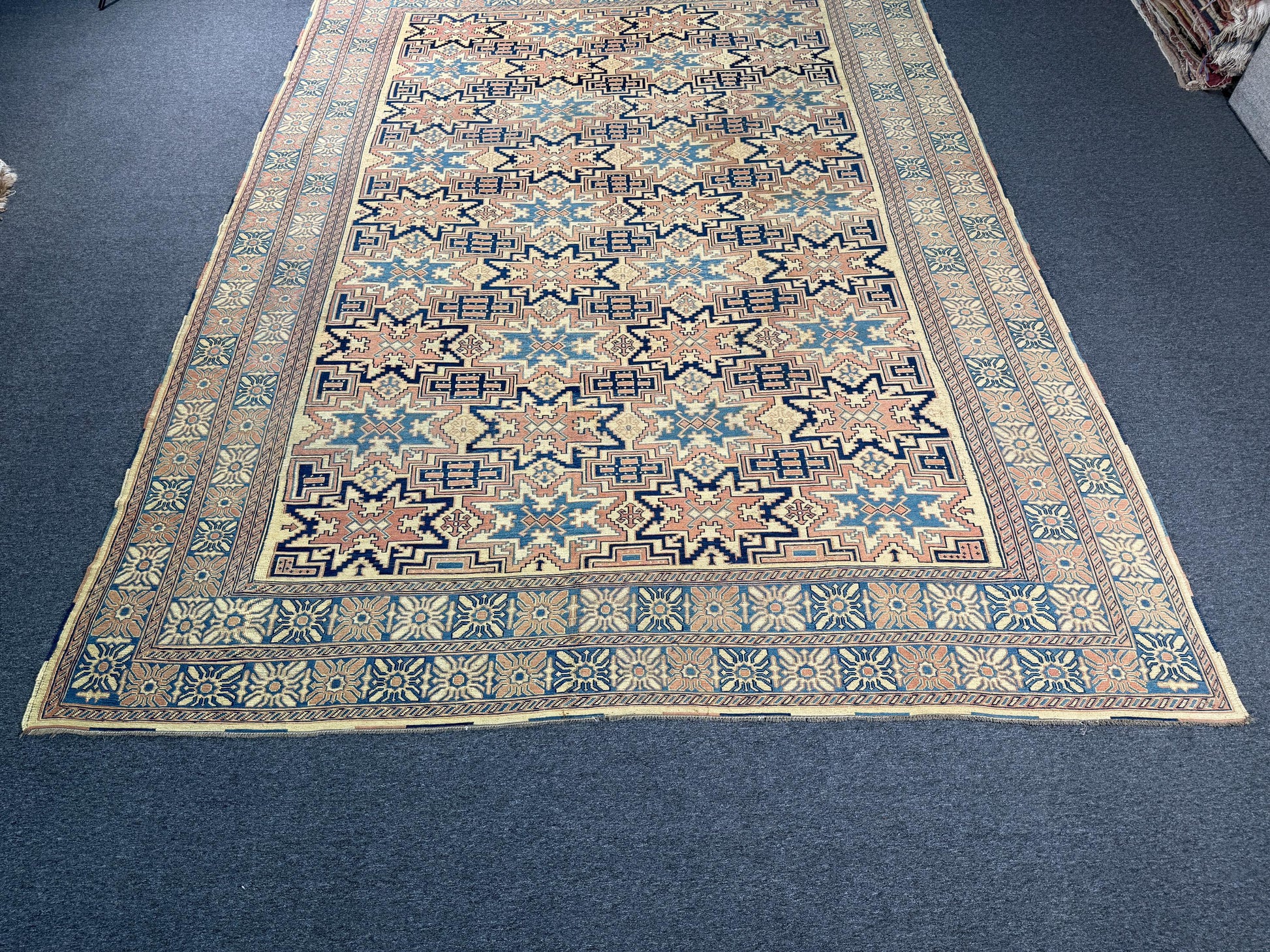 9'6"x12'10" feet Vintage Turkish Anatolian Sumaq Rug,Beige Color Rug,574