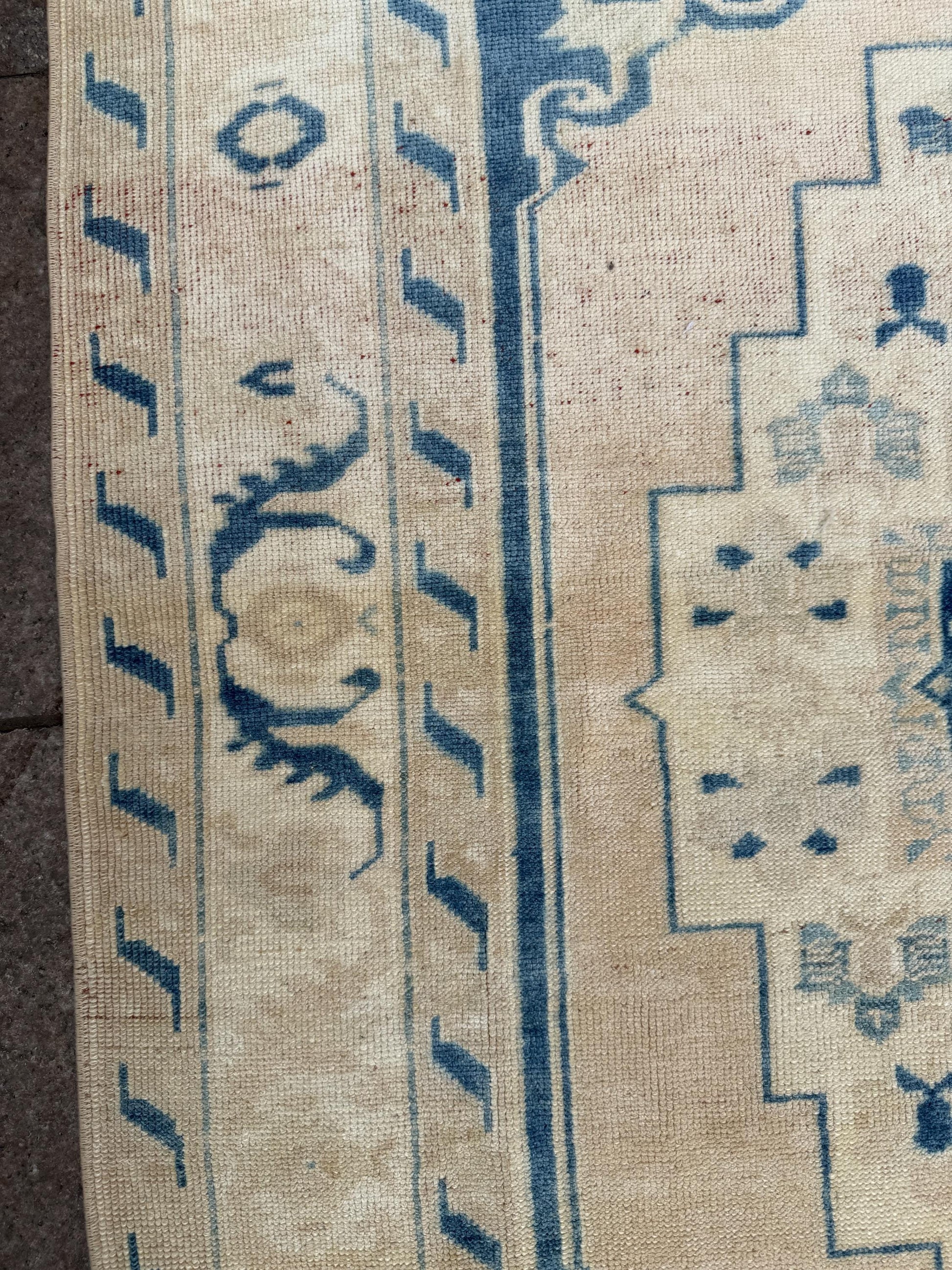 4'8"x6'10" feet Vintage Turkish Anatolian Rug,Blue Color Rug,410