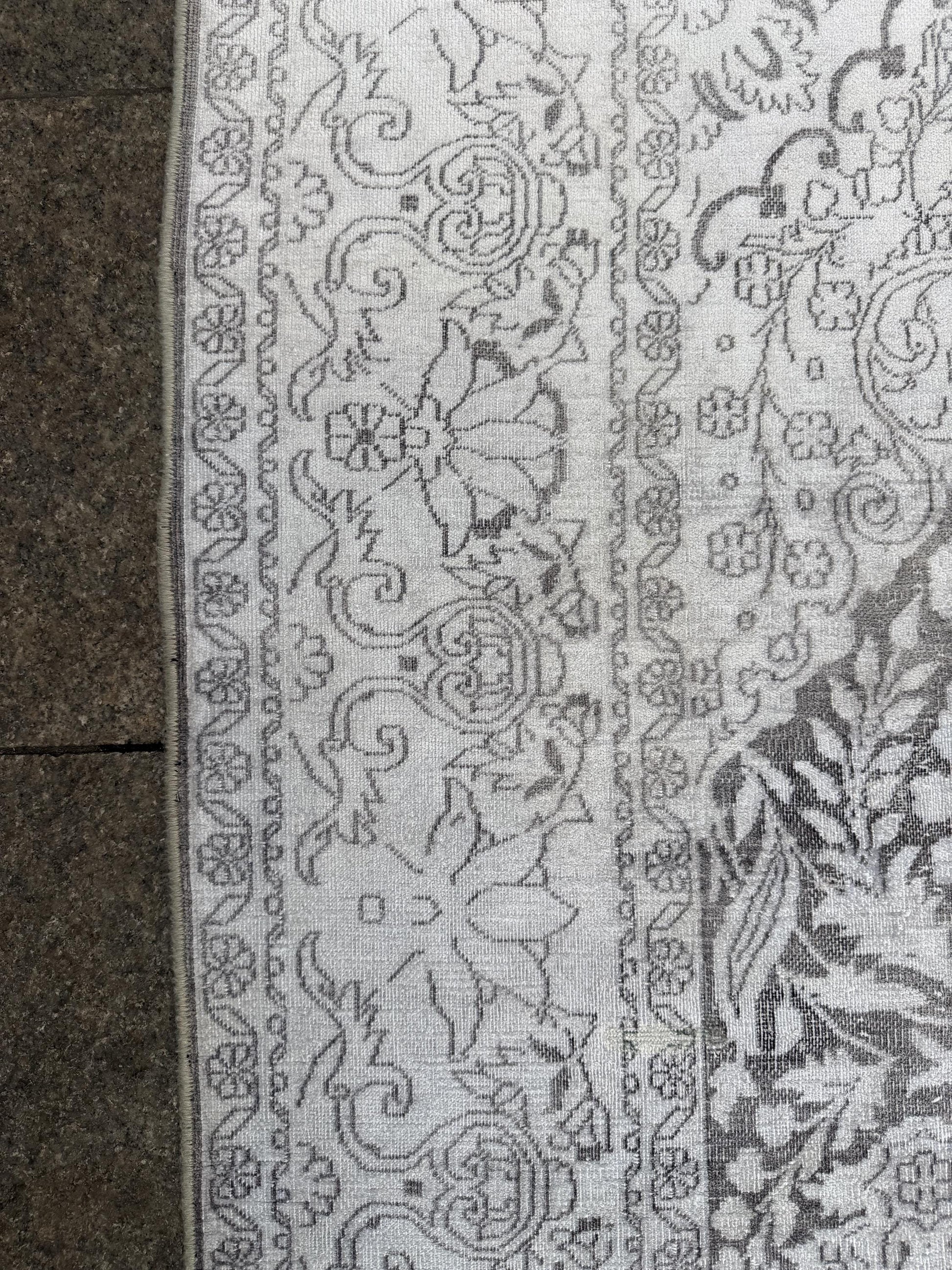 5'8"x8'8" feet Vintage Turkish Anatolian Rug, Gray Floral Rug,19