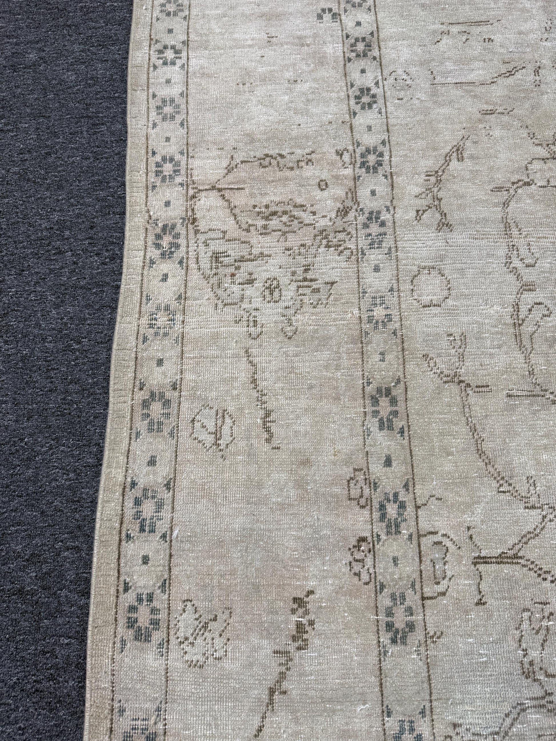 8'x12'3" feet Vintage Turkish Anatolian Rug,Beige Color Rug,23