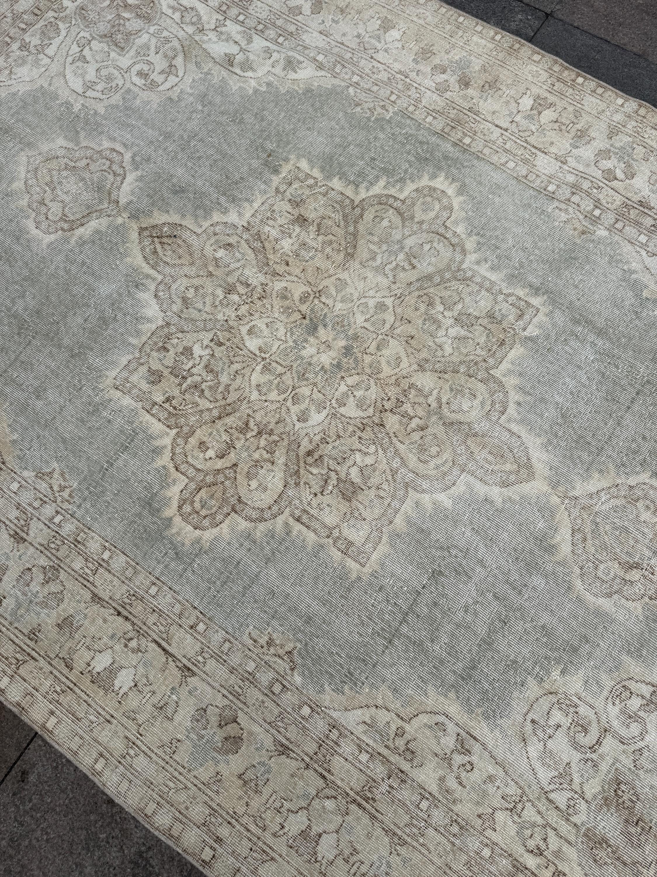 6'8"x10'5" feet Vintage Turkish Anatolian Rug,Blue Color Rug,428