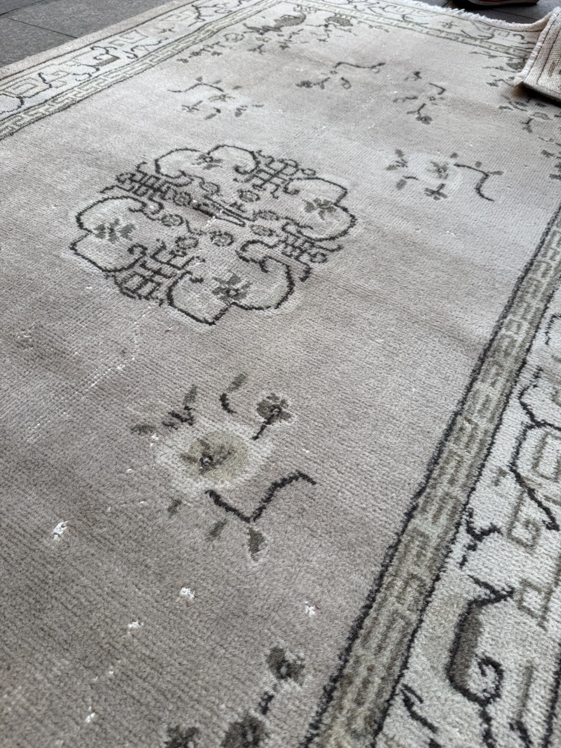 4'x7'1" feet Vintage Turkish Anatolian Rug,Gray Color Rug,466