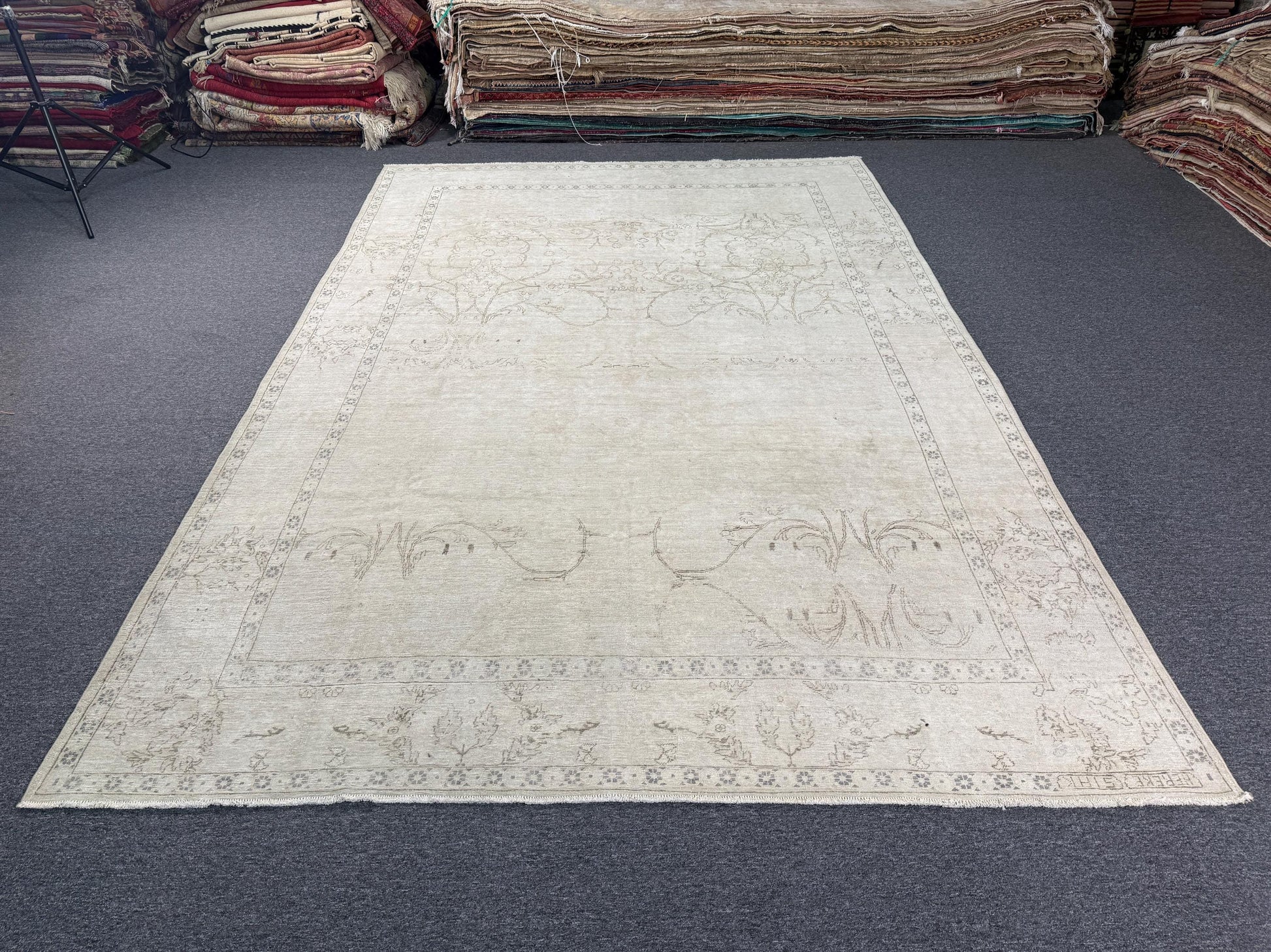 8'x12'3" feet Vintage Turkish Anatolian Rug,Beige Color Rug,23