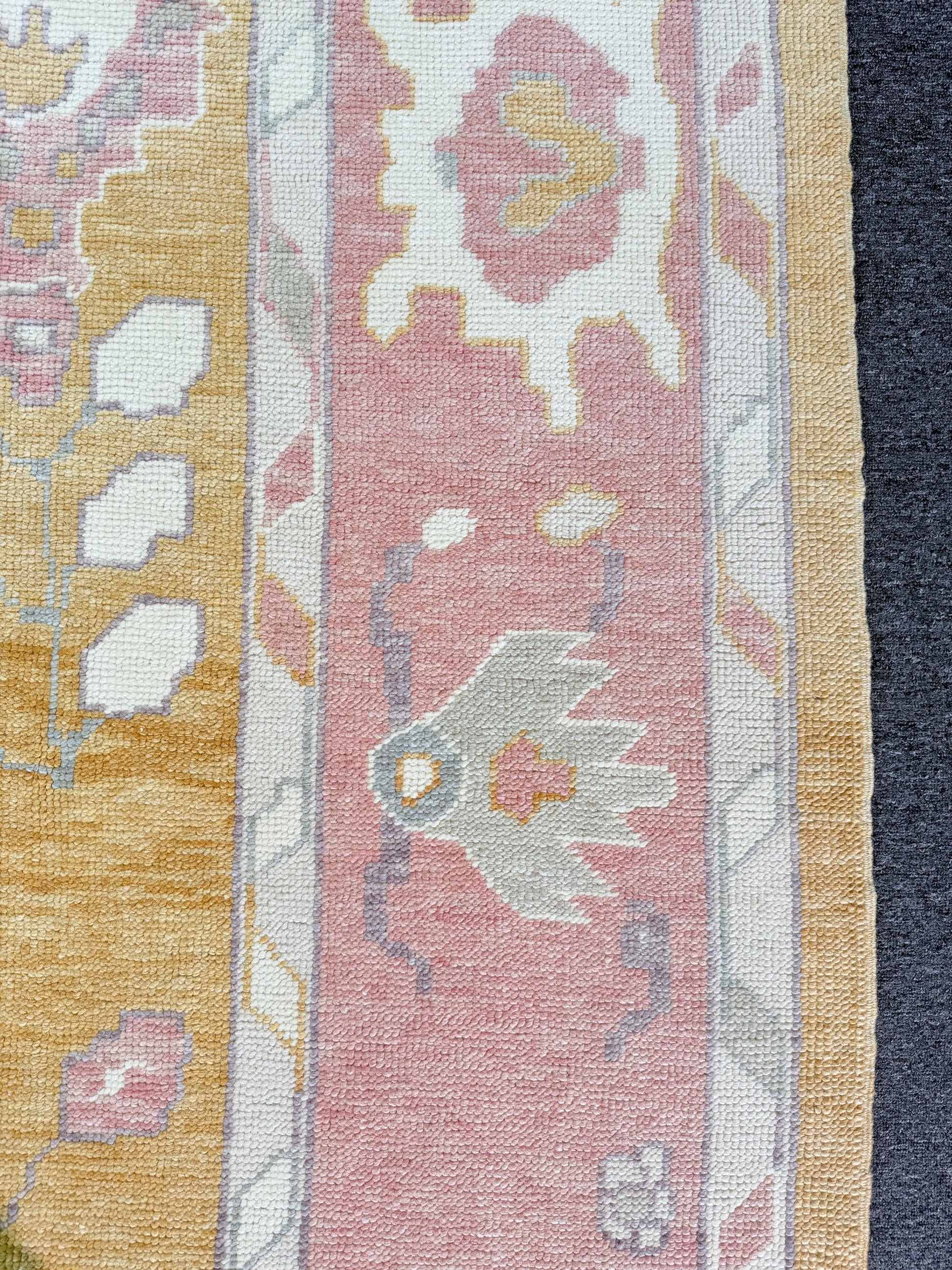 9'5"x12' feet Turkish Oushak Rug,Yellow Color Rug,069